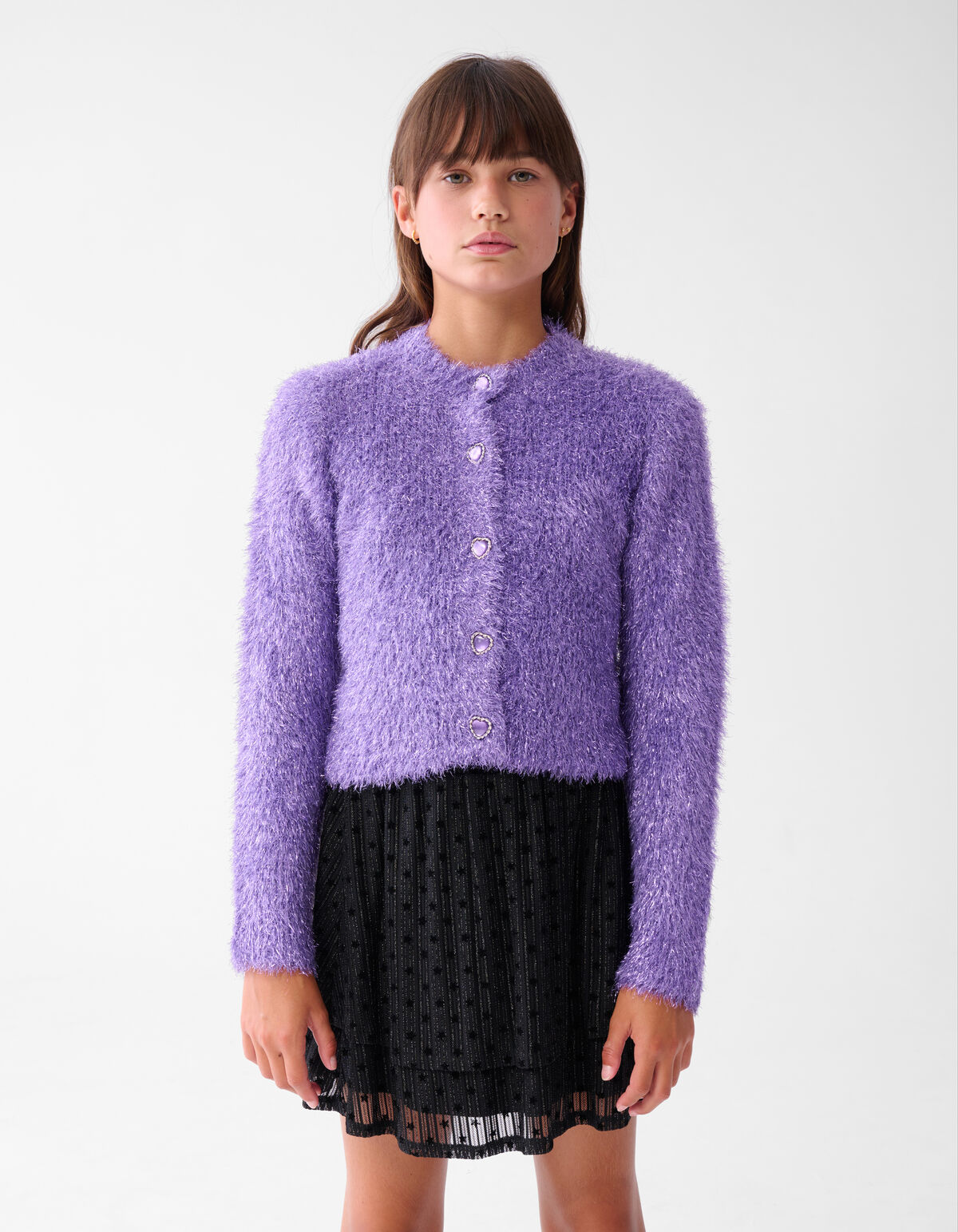 Fluffy Glitter Vest Paars SHOEBY GIRLS