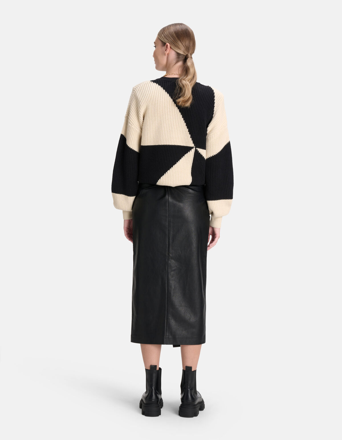 Vegan Leren Midi Rok Zwart By Mieke SHOEBY WOMEN