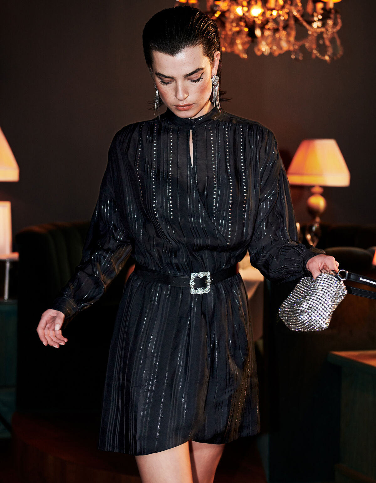 Studs Lurex Jurk Zwart SHOEBY WOMEN