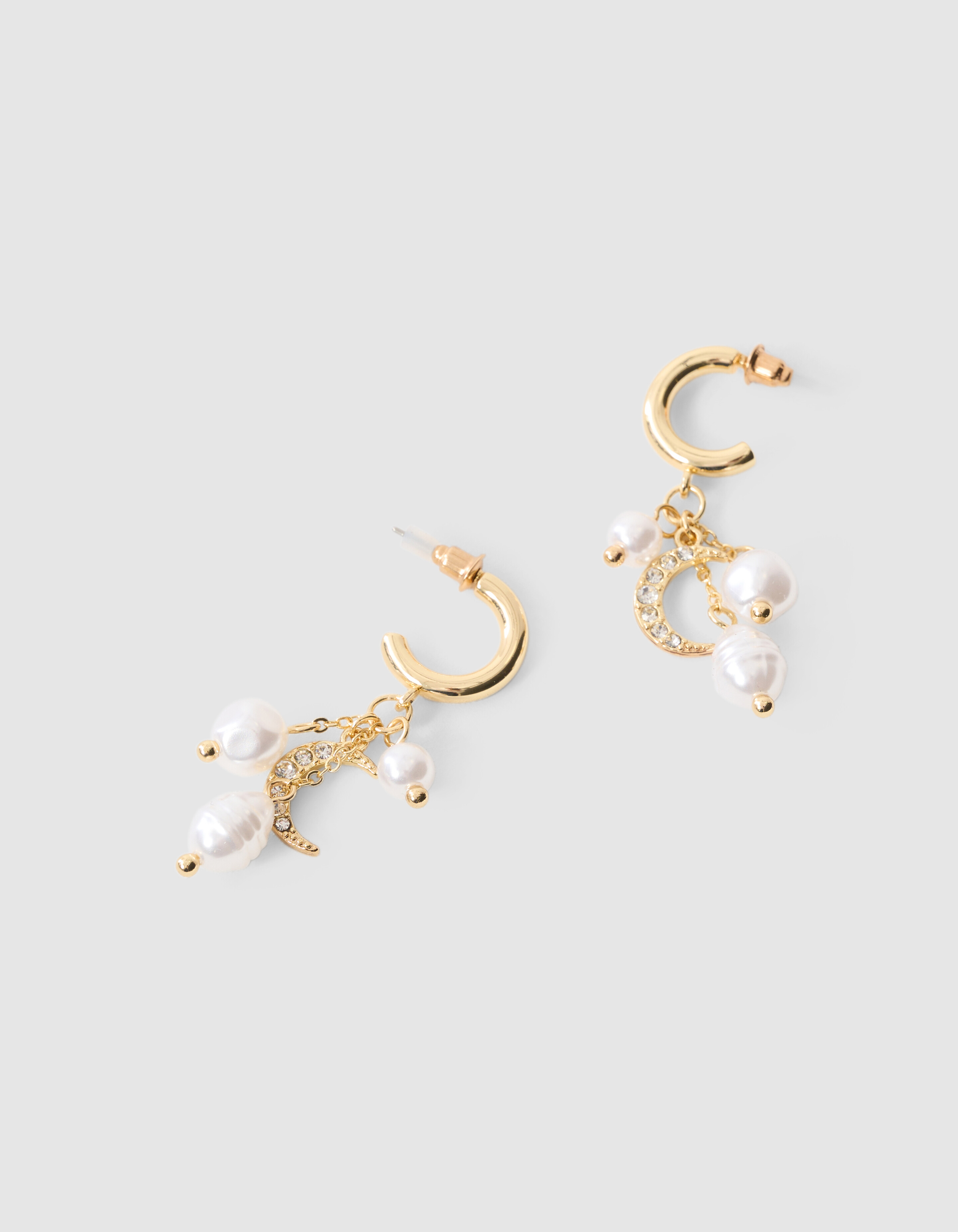 Parel/Maan Hoop Oorbellen Goud SHOEBY ACCESSOIRES