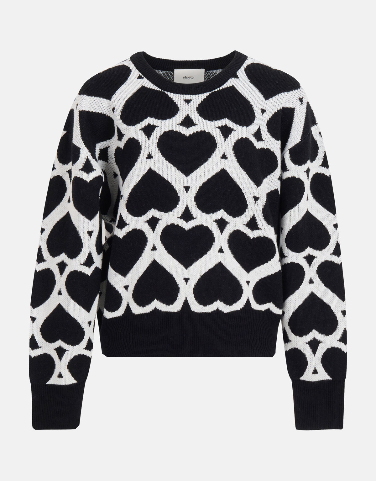 Printed Jacquard Trui Zwart SHOEBY GIRLS