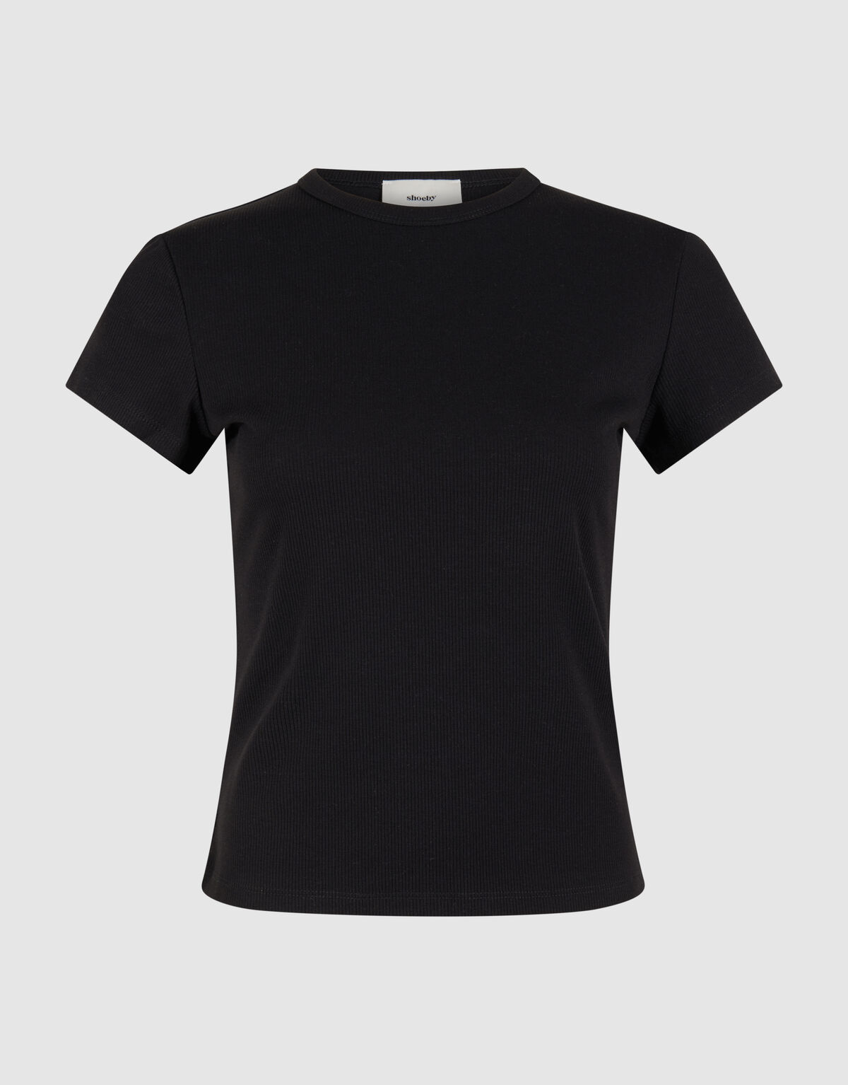 Rib T-shirt Zwart SHOEBY WOMEN