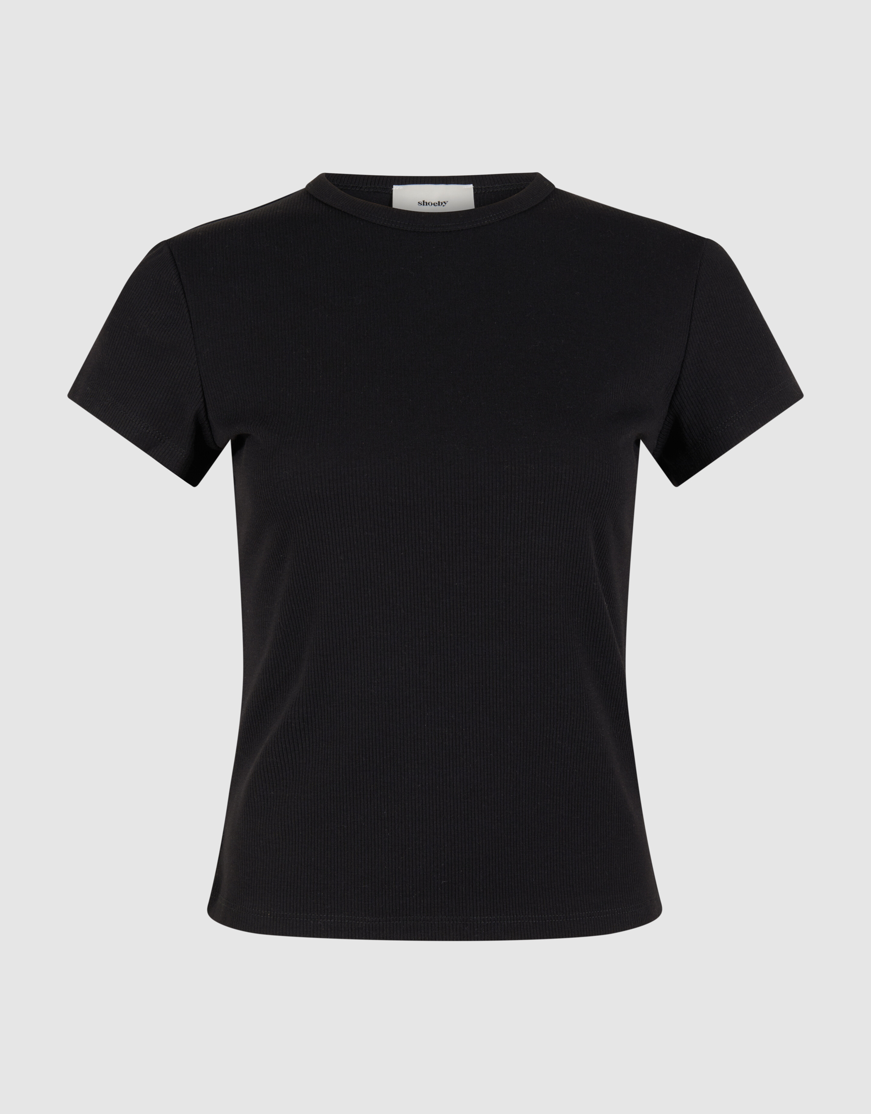 Rib T-shirt Zwart SHOEBY WOMEN