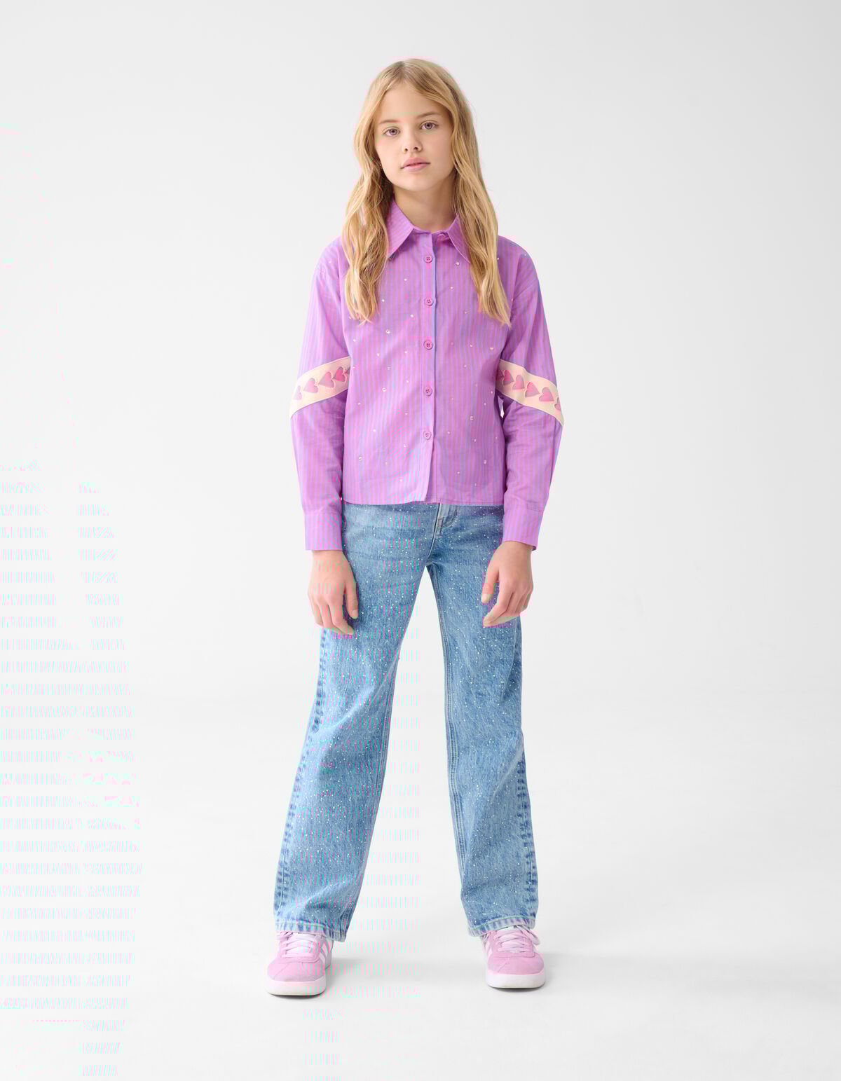 Strass Straight Fit Jeans Blauw SHOEBY GIRLS