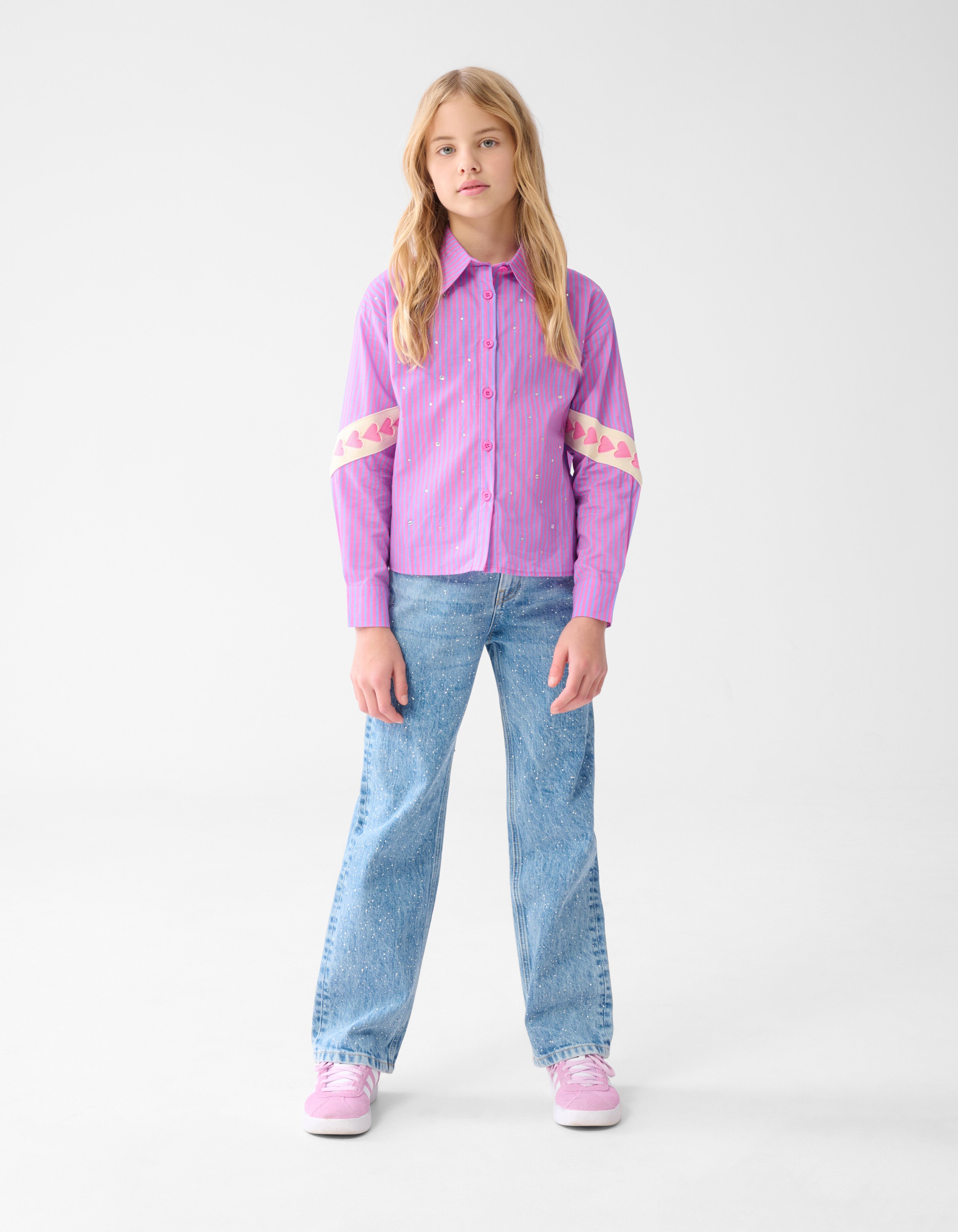 Strass Straight Fit Jeans Blauw SHOEBY GIRLS