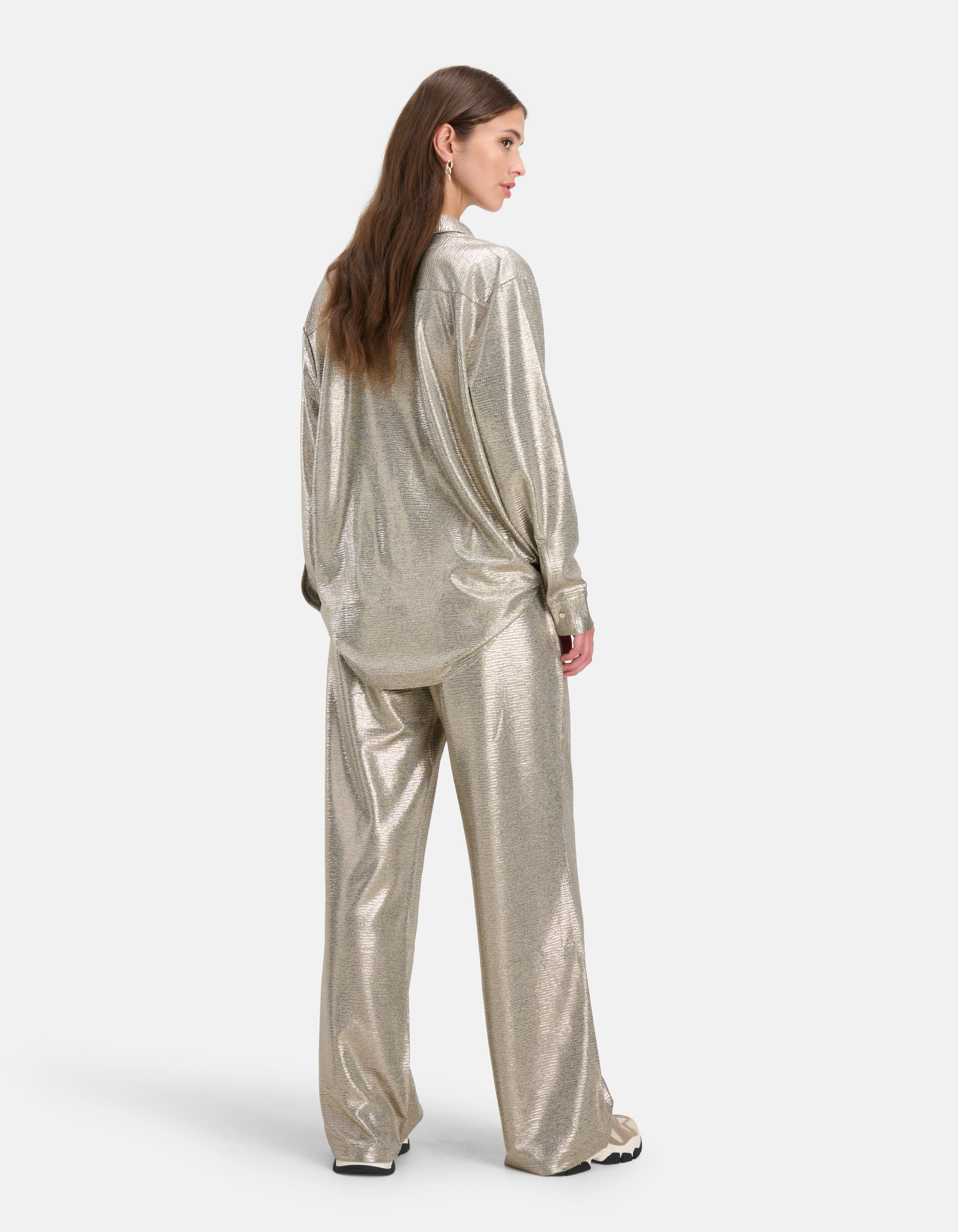 Oversized Coated Blouse Zilver SHOEBY WOMEN