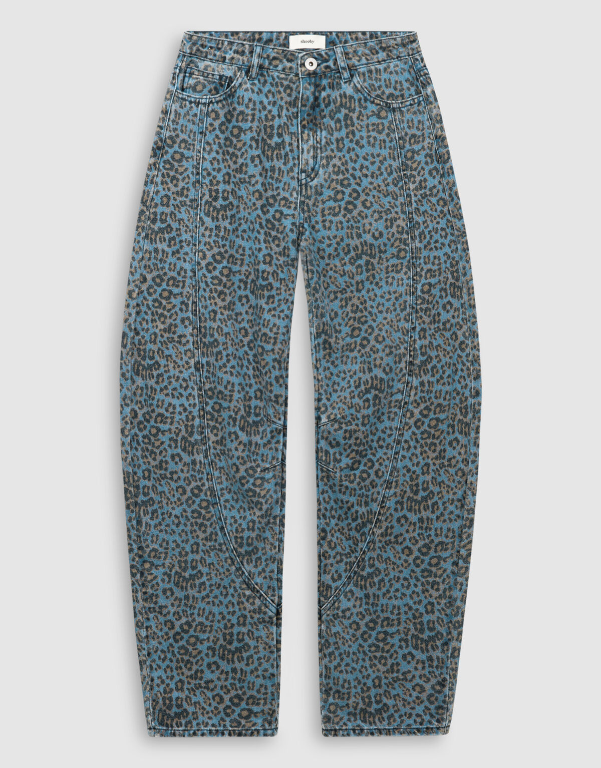 Leopard Barrel Fit Jeans Blauw SHOEBY GIRLS