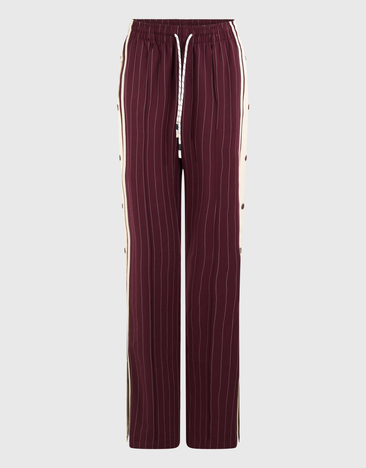 Pinstripe Wide Leg Broek Donkerrood SHOEBY WOMEN