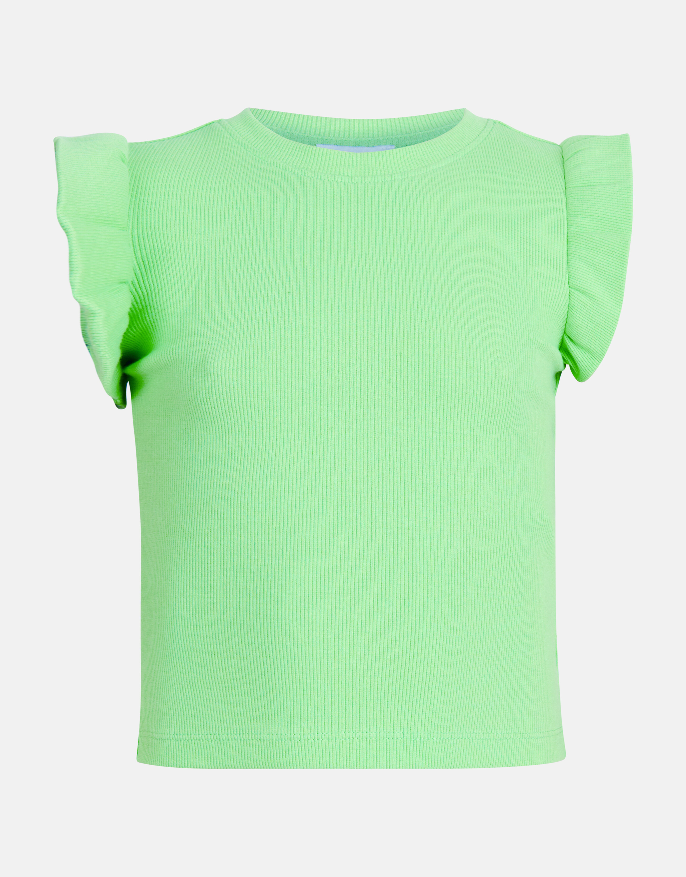 Ruffle Rib Top Groen SHOEBY GIRLS
