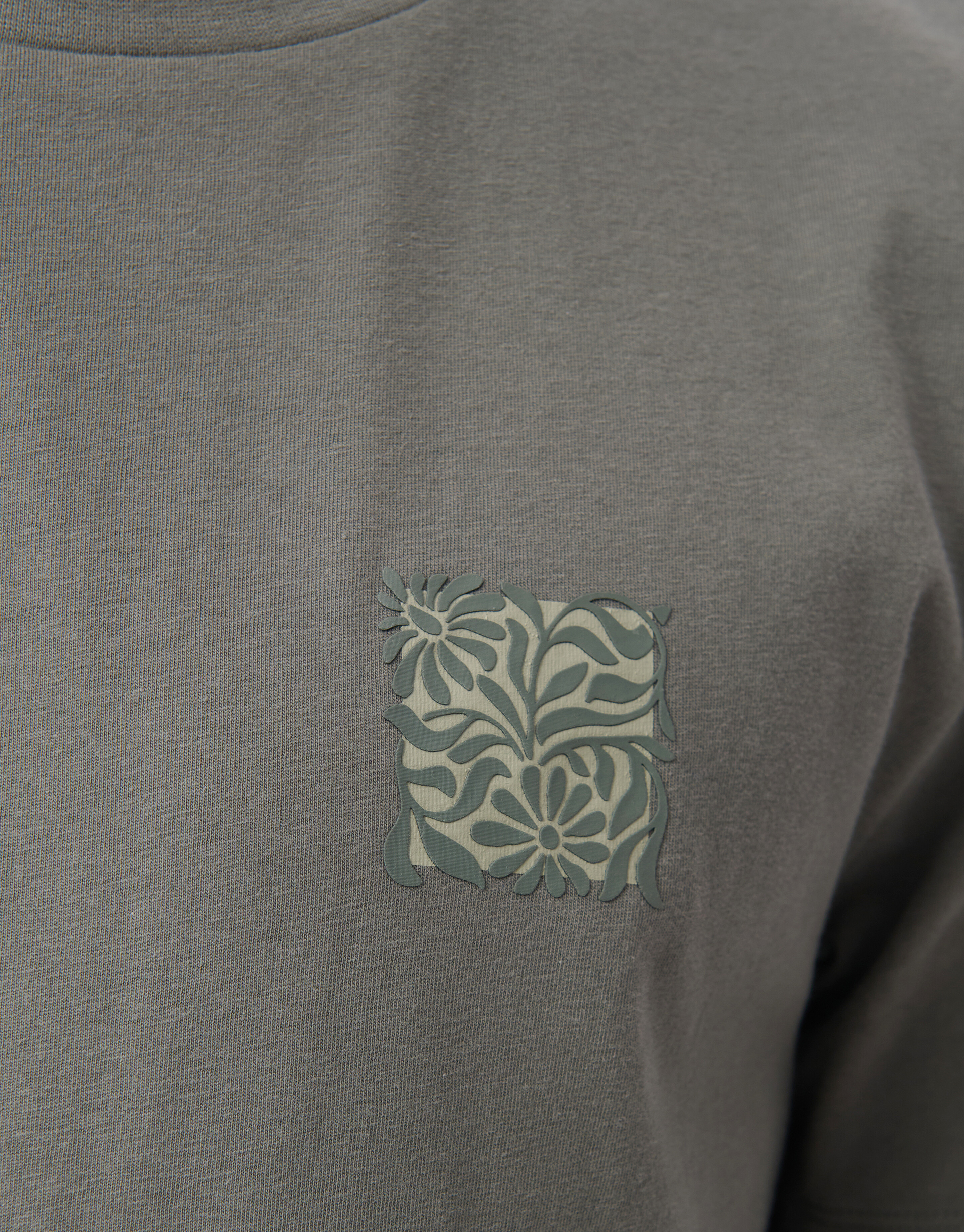 Flower Block T-shirt Donkergroen SHOEBY MEN