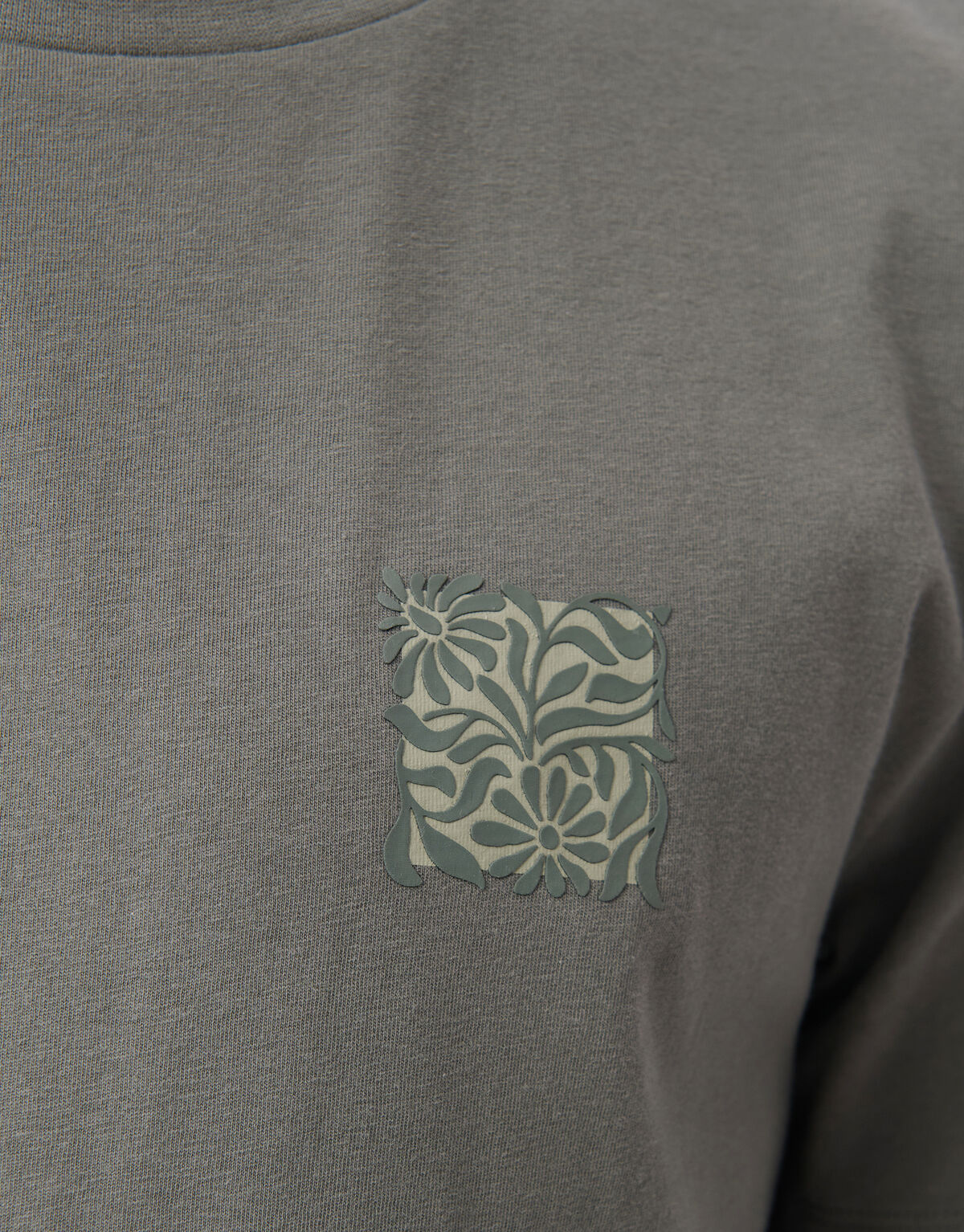 Flower Block T-shirt Donkergroen SHOEBY MEN