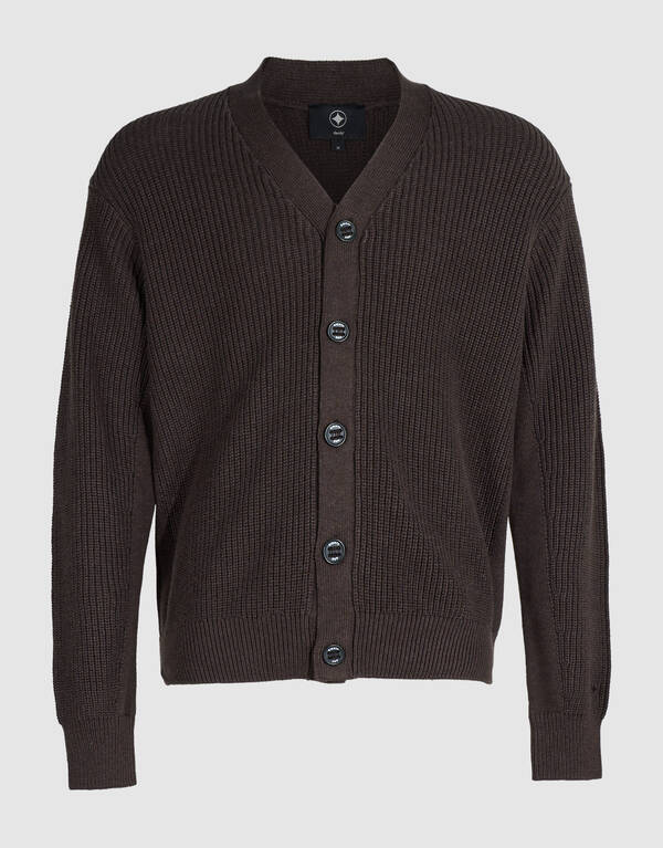 Heavy Gebreid Vest Donkerbruin SHOEBY MEN