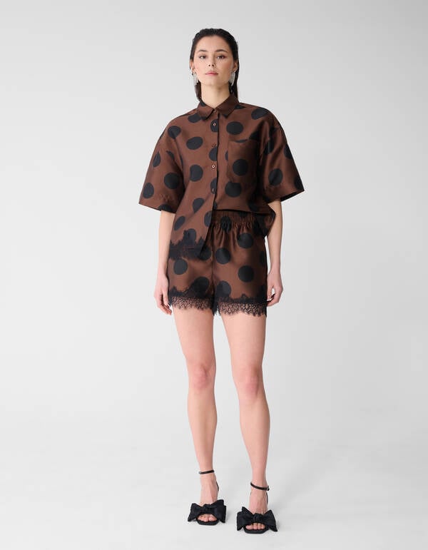 Kanten Polkadot Short Bruin SHOEBY WOMEN