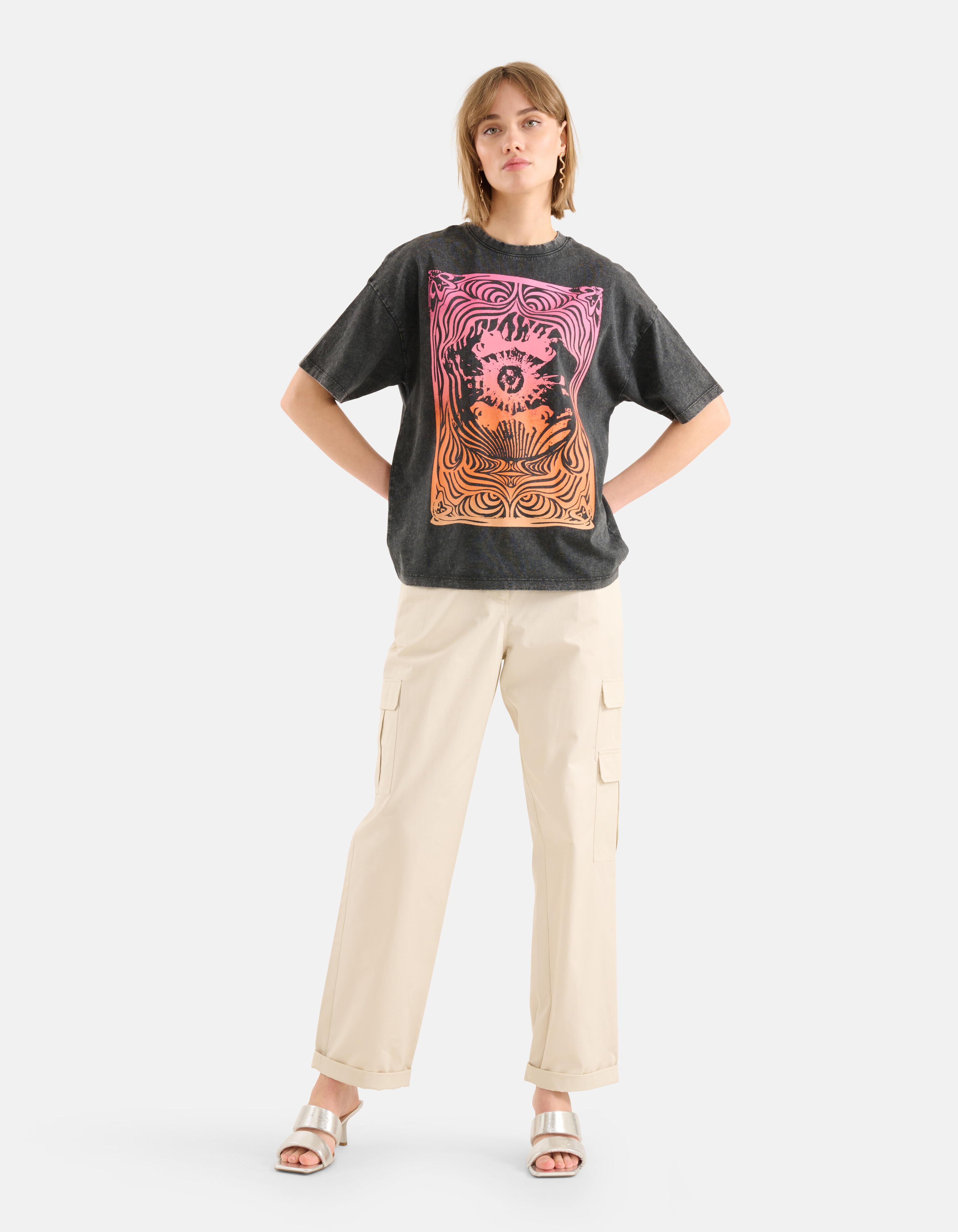 Artwork T-shirt Donkergrijs SHOEBY WOMEN
