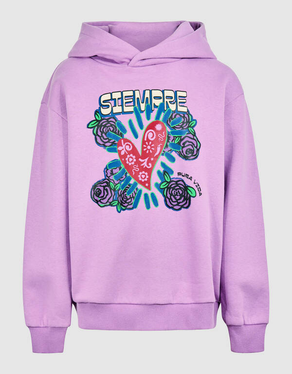 Rose Artwork Hoodie Paars SHOEBY GIRLS