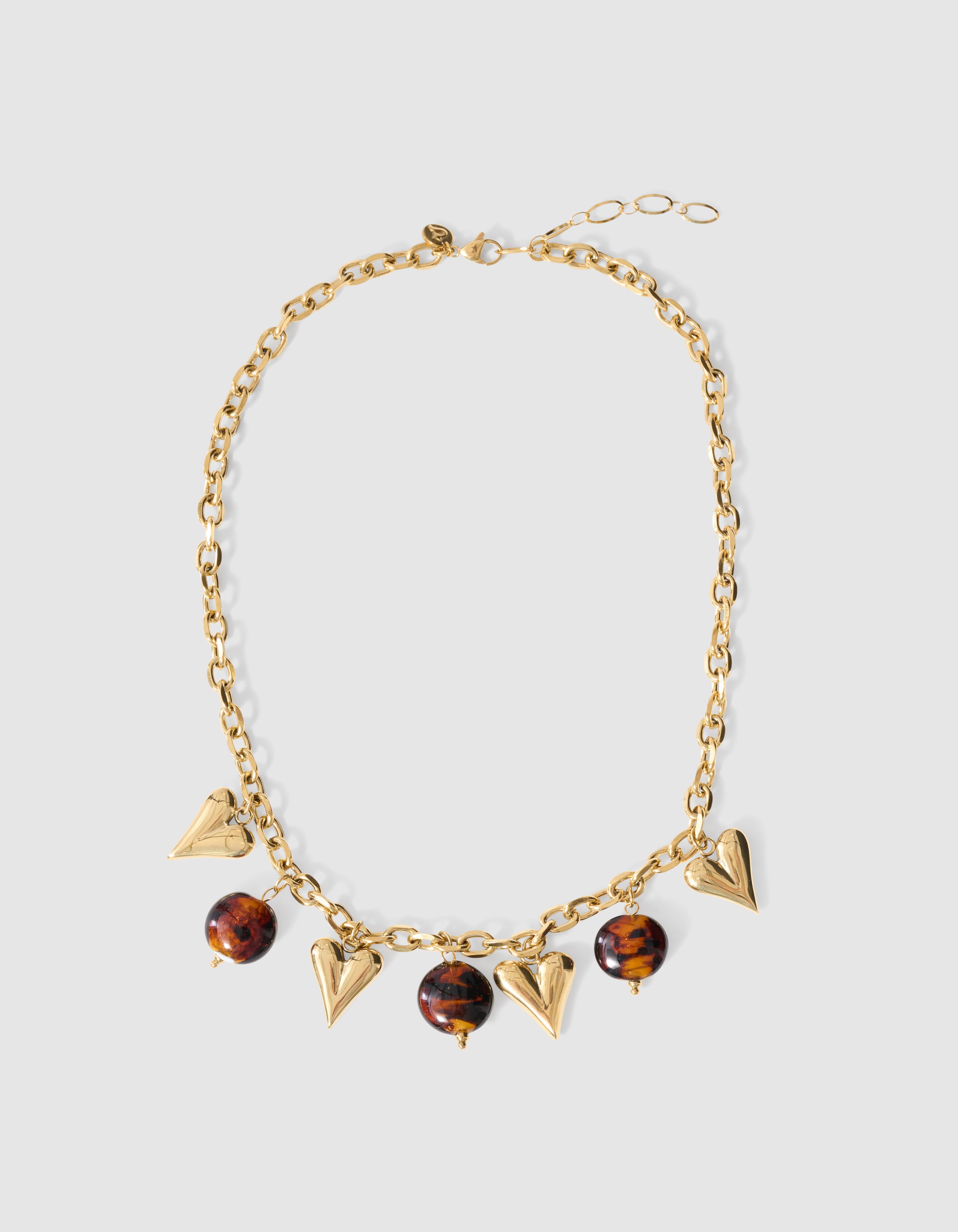 Heart Oval Bedel Ketting Goud SHOEBY ACCESSOIRES