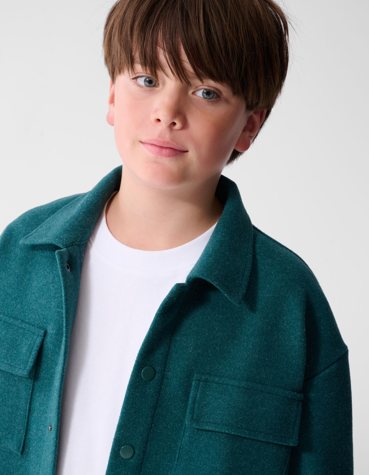Felt Overhemd Donkergroen SHOEBY BOYS