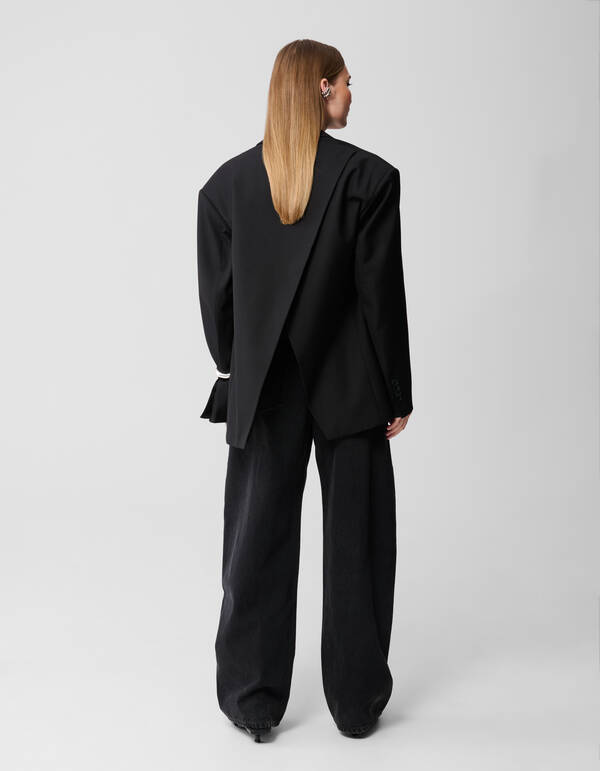 Baggy Fit Jeans Donkergrijs SHOEBY WOMEN