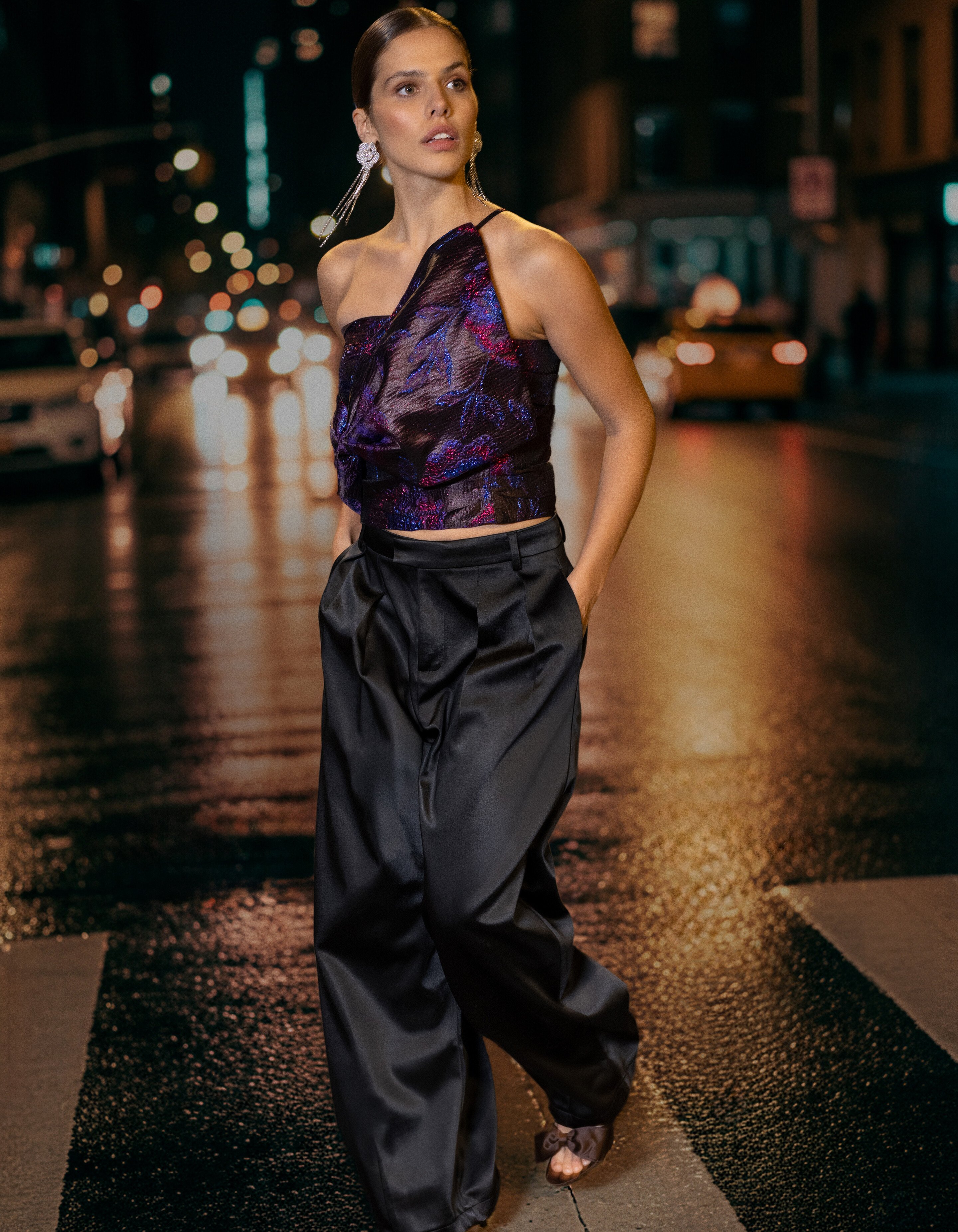 Heavy Satijnen Barrel Fit Broek Zwart SHOEBY WOMEN