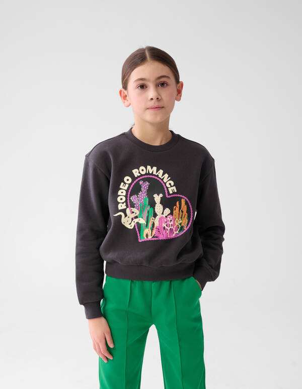 Artwork Sweater Donkergrijs SHOEBY GIRLS