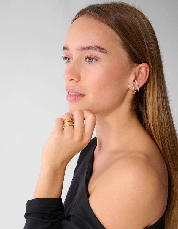 Stack Strass Ringen Set Goud SHOEBY ACCESSOIRES
