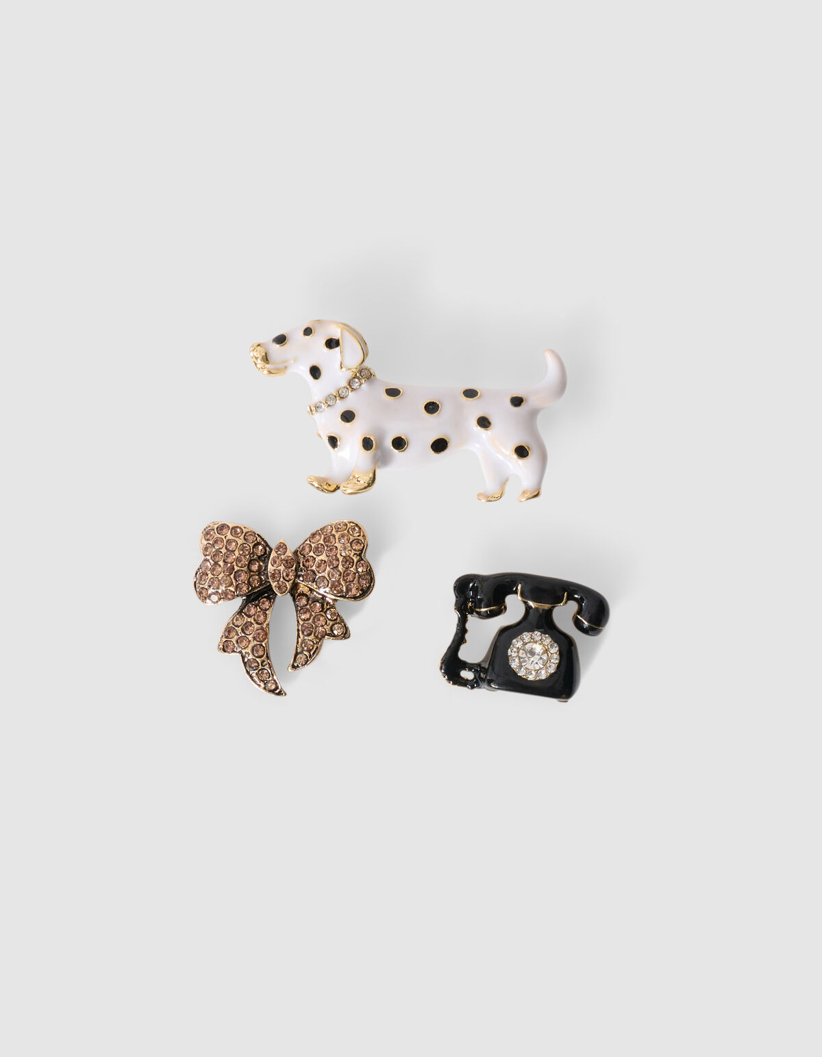 Polkadot Strass Broche Set Wit SHOEBY ACCESSOIRES