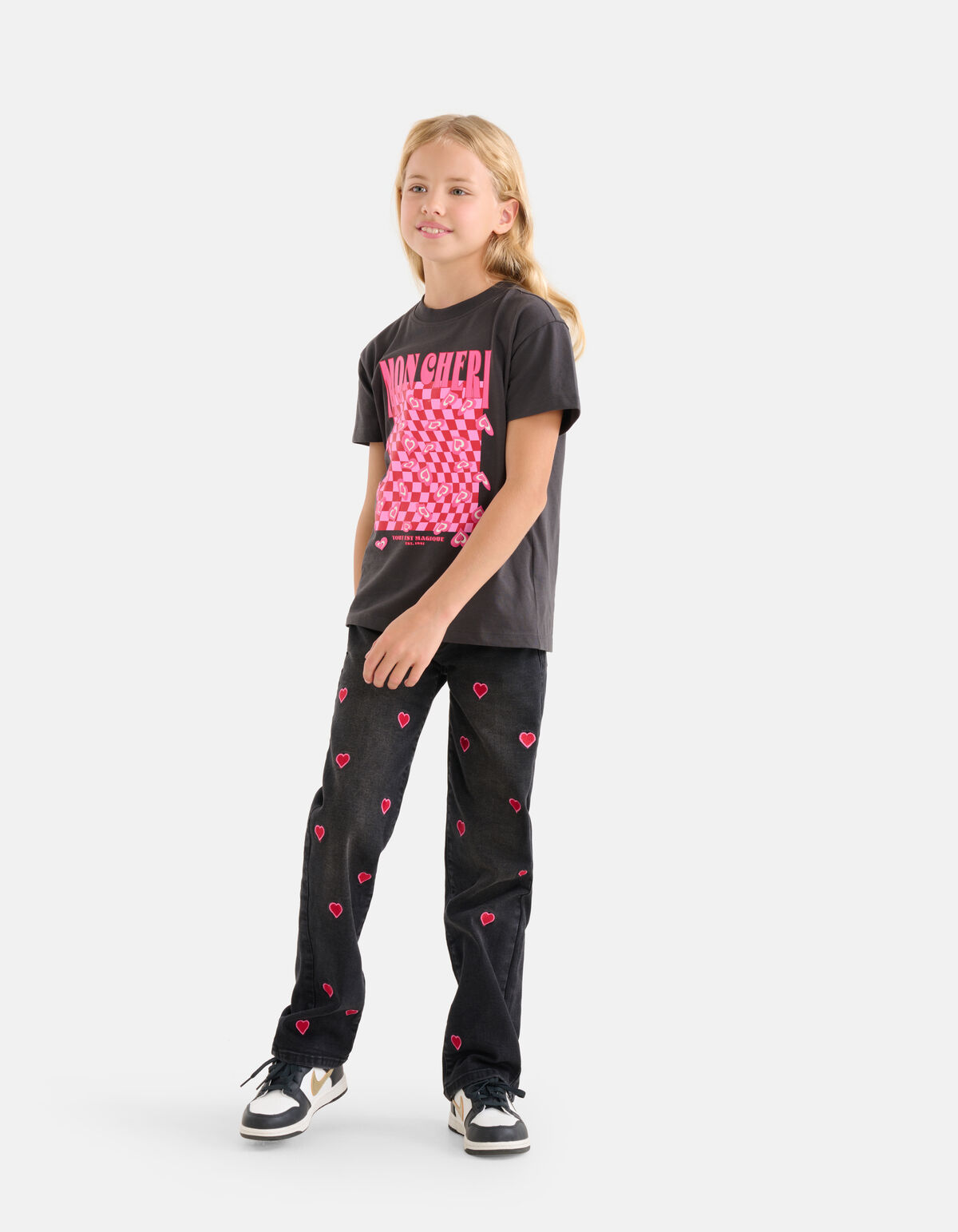 Heart Wide Leg Jeans Zwart SHOEBY GIRLS