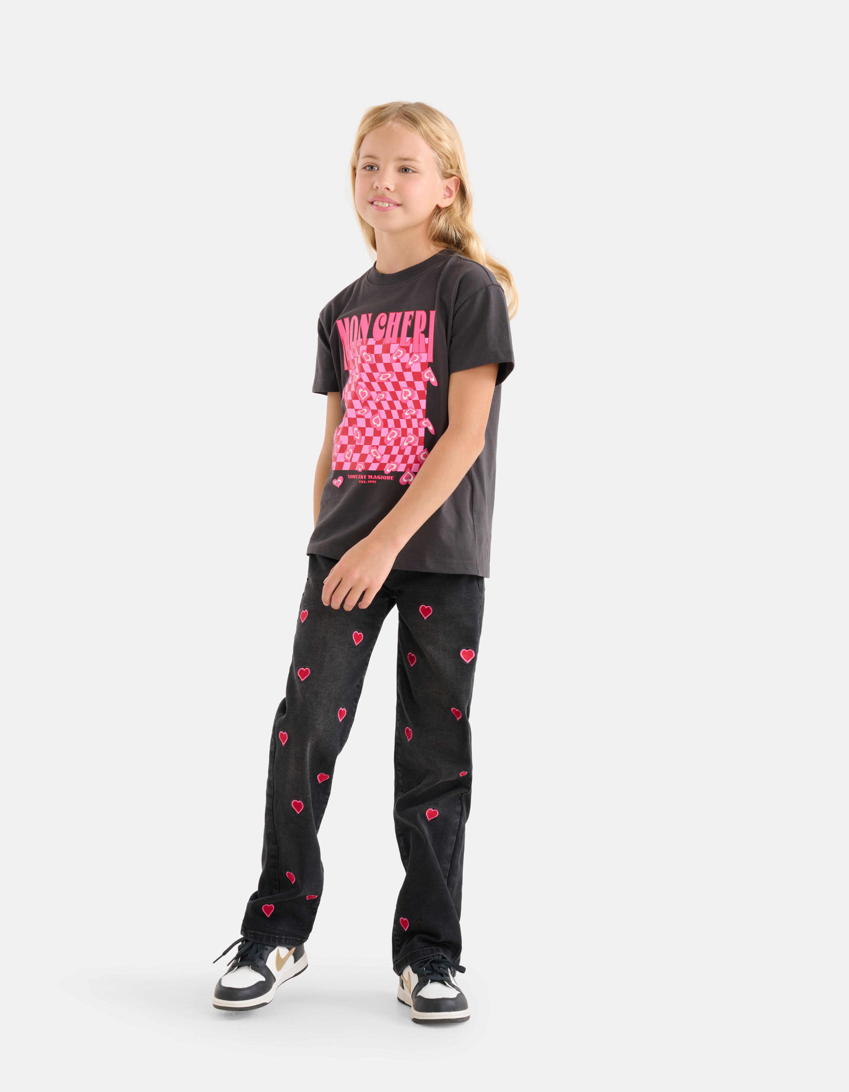 Heart Wide Leg Jeans Zwart SHOEBY GIRLS