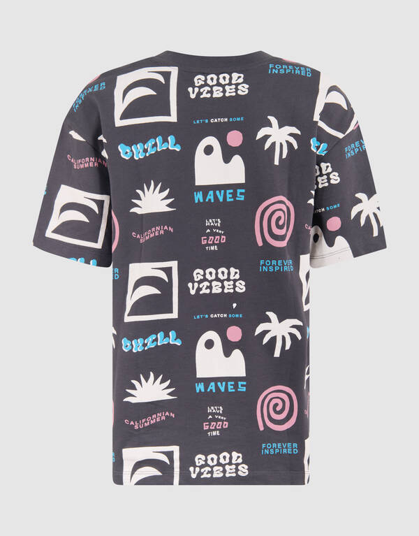 Summer Artwork T-shirt Donkergrijs SHOEBY BOYS