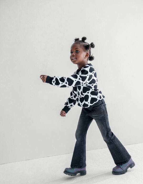 Flared Denim Jeans Zwart SHOEBY GIRLS