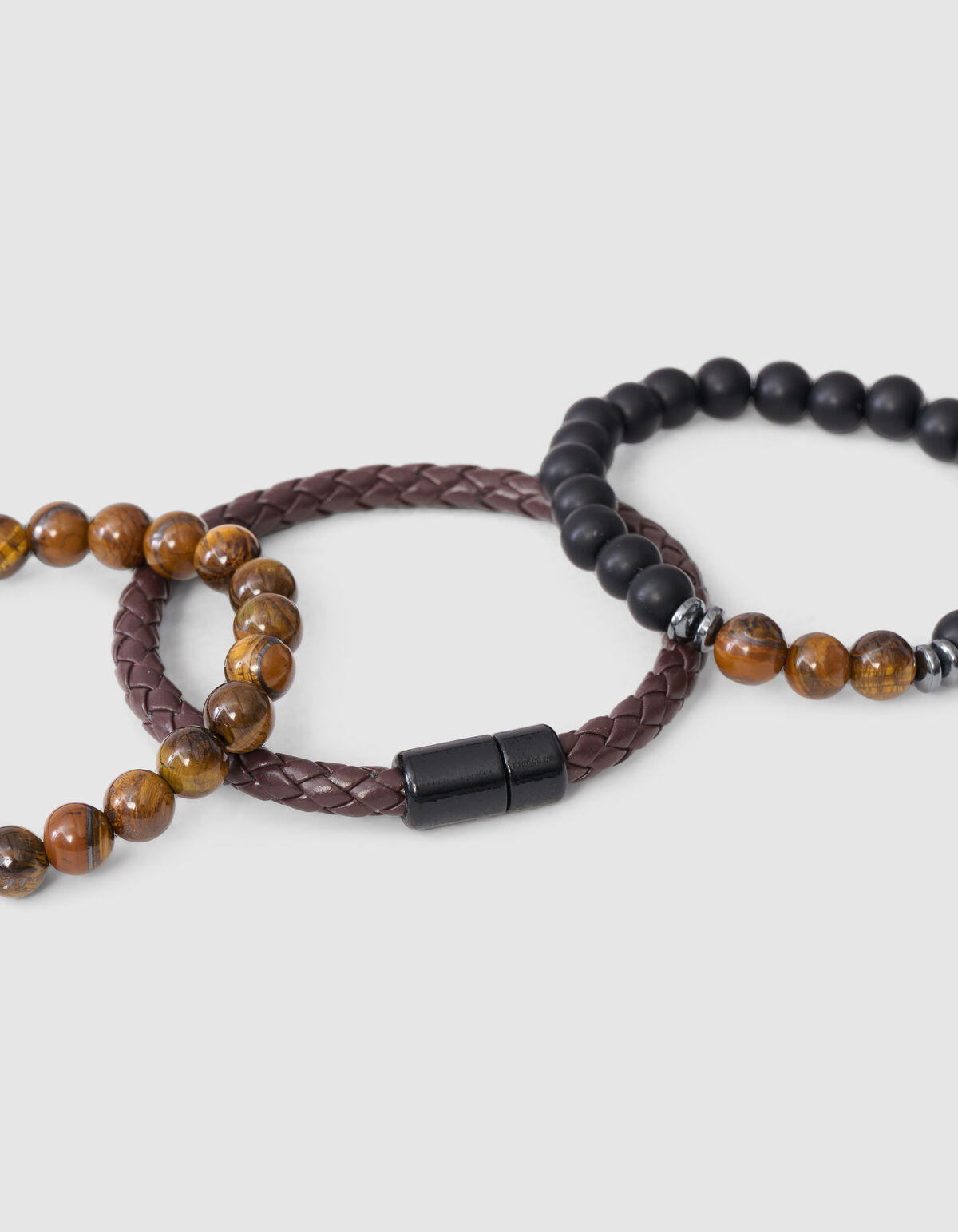 Beaded Armband Set Bruin SHOEBY MEN