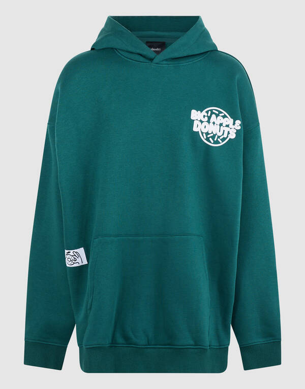 Oversized Fit Donut Hoodie Donkergroen SHOEBY BOYS