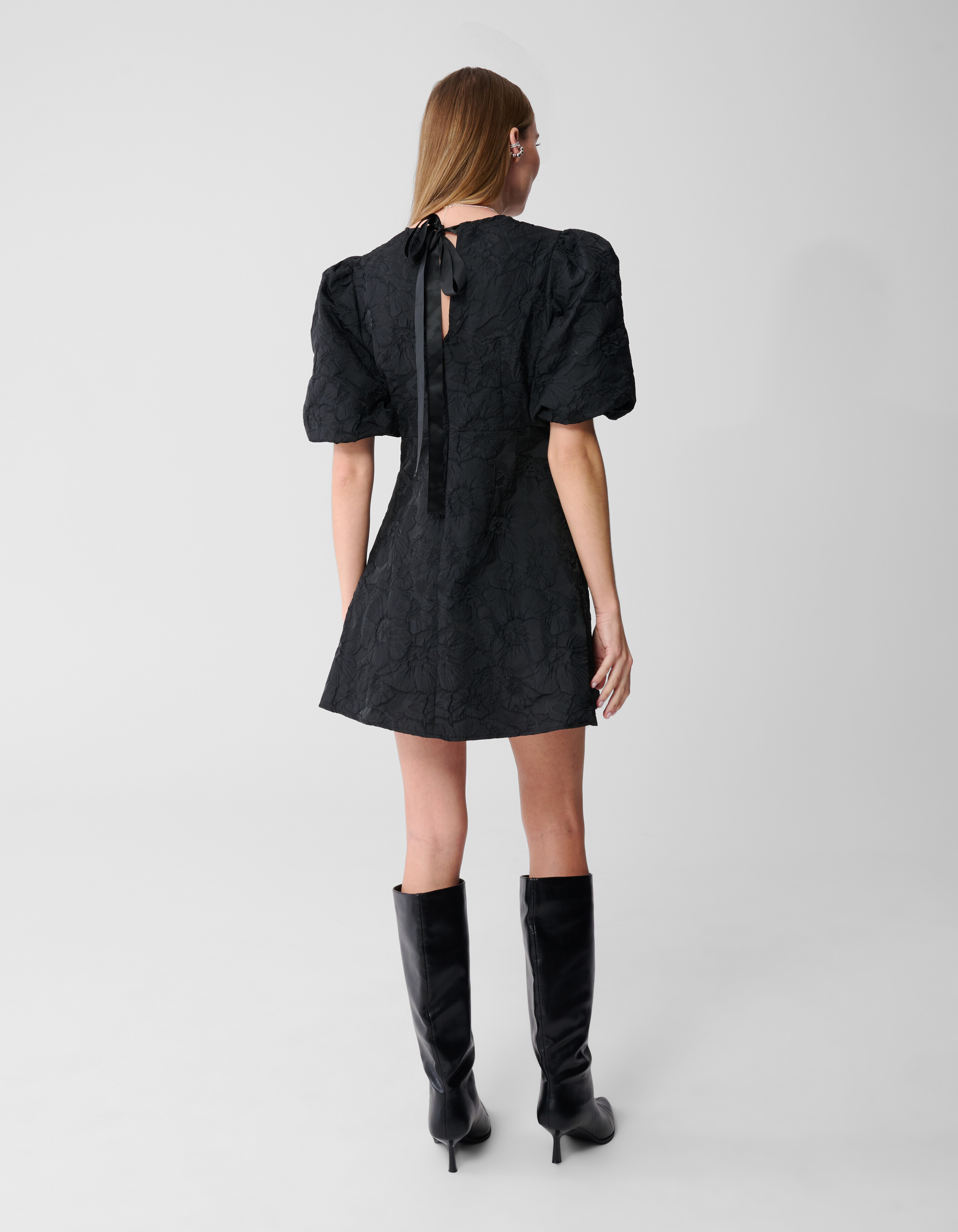 Jacquard Strik Mini Jurk Zwart SHOEBY WOMEN