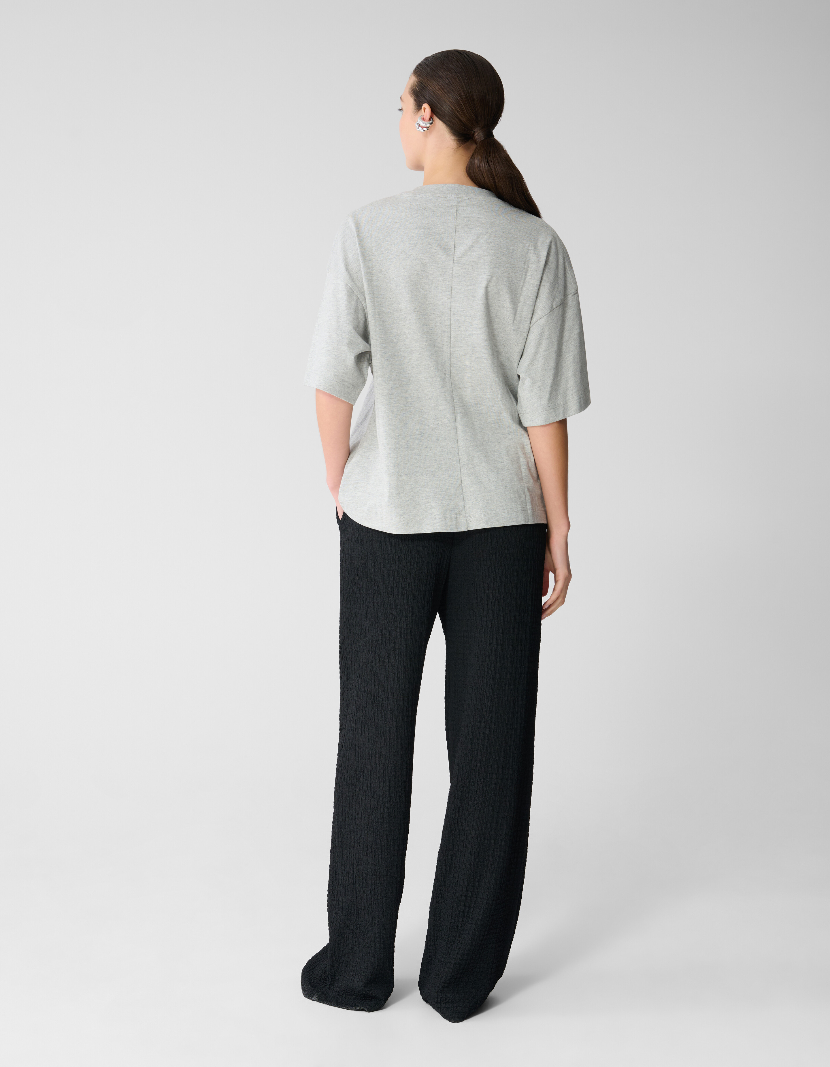 Crinkle Wide Leg Fit Broek Zwart SHOEBY WOMEN