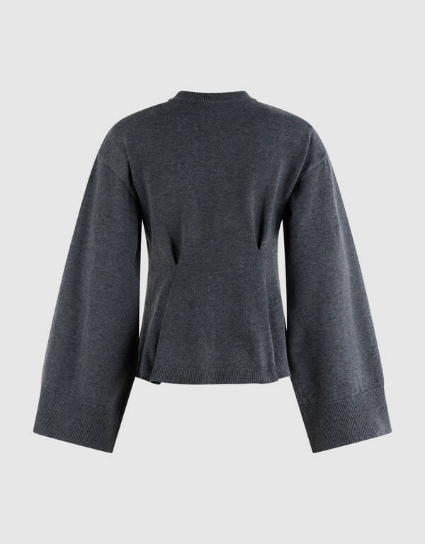 Peplum Gebreide Trui Donkergrijs SHOEBY WOMEN