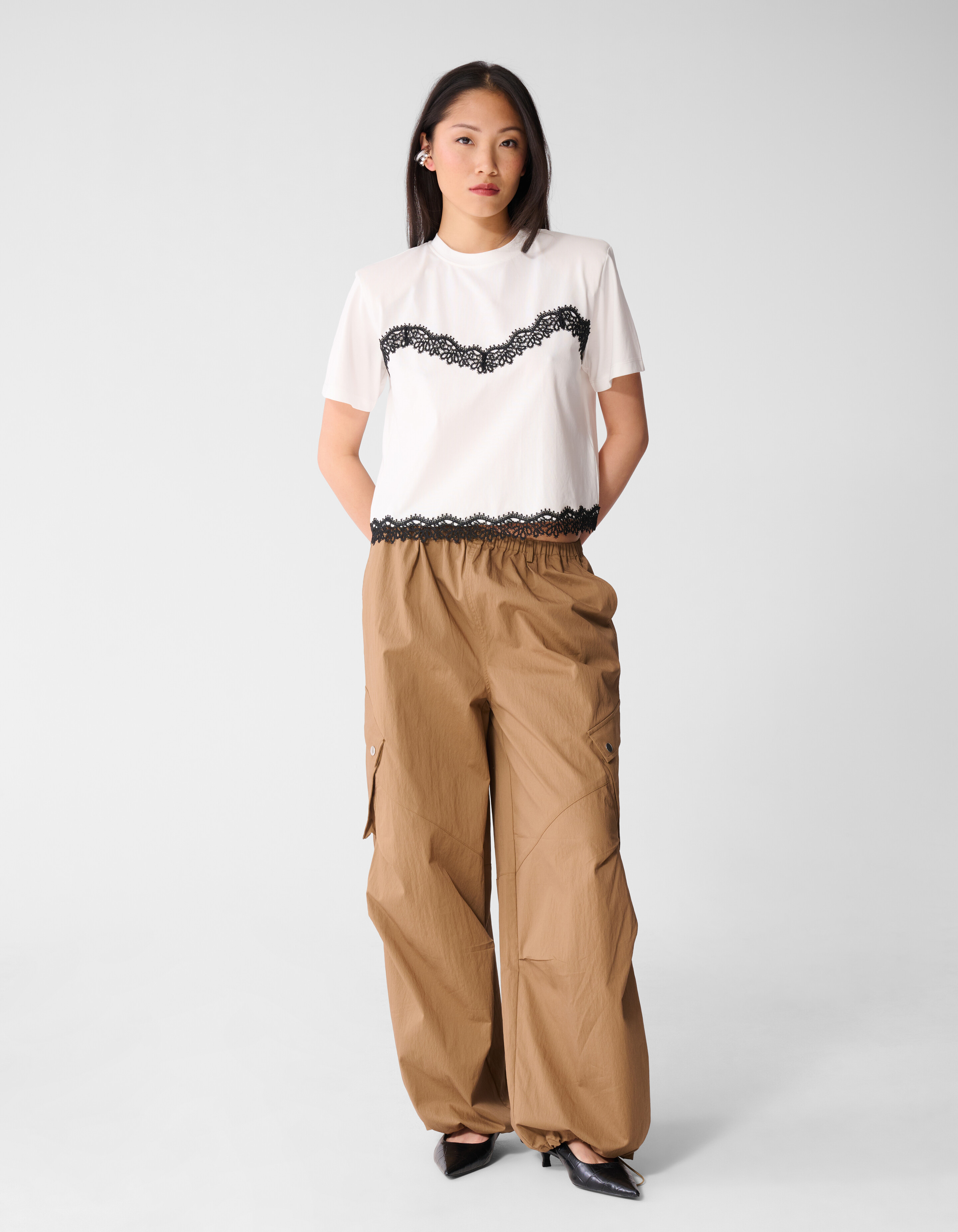 Kanten T-shirt Wit SHOEBY WOMEN