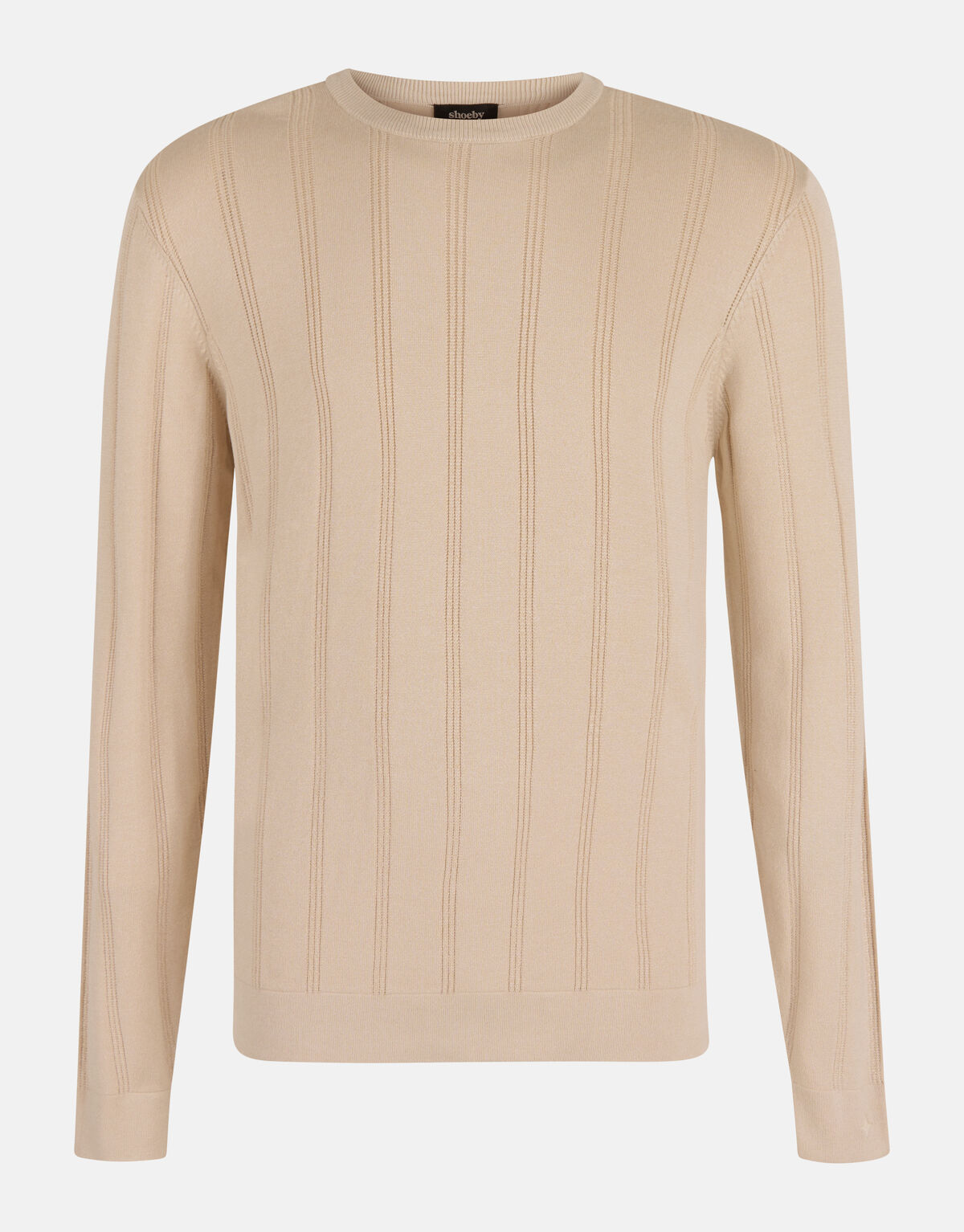 Gestreepte Crewneck Trui Beige SHOEBY MEN