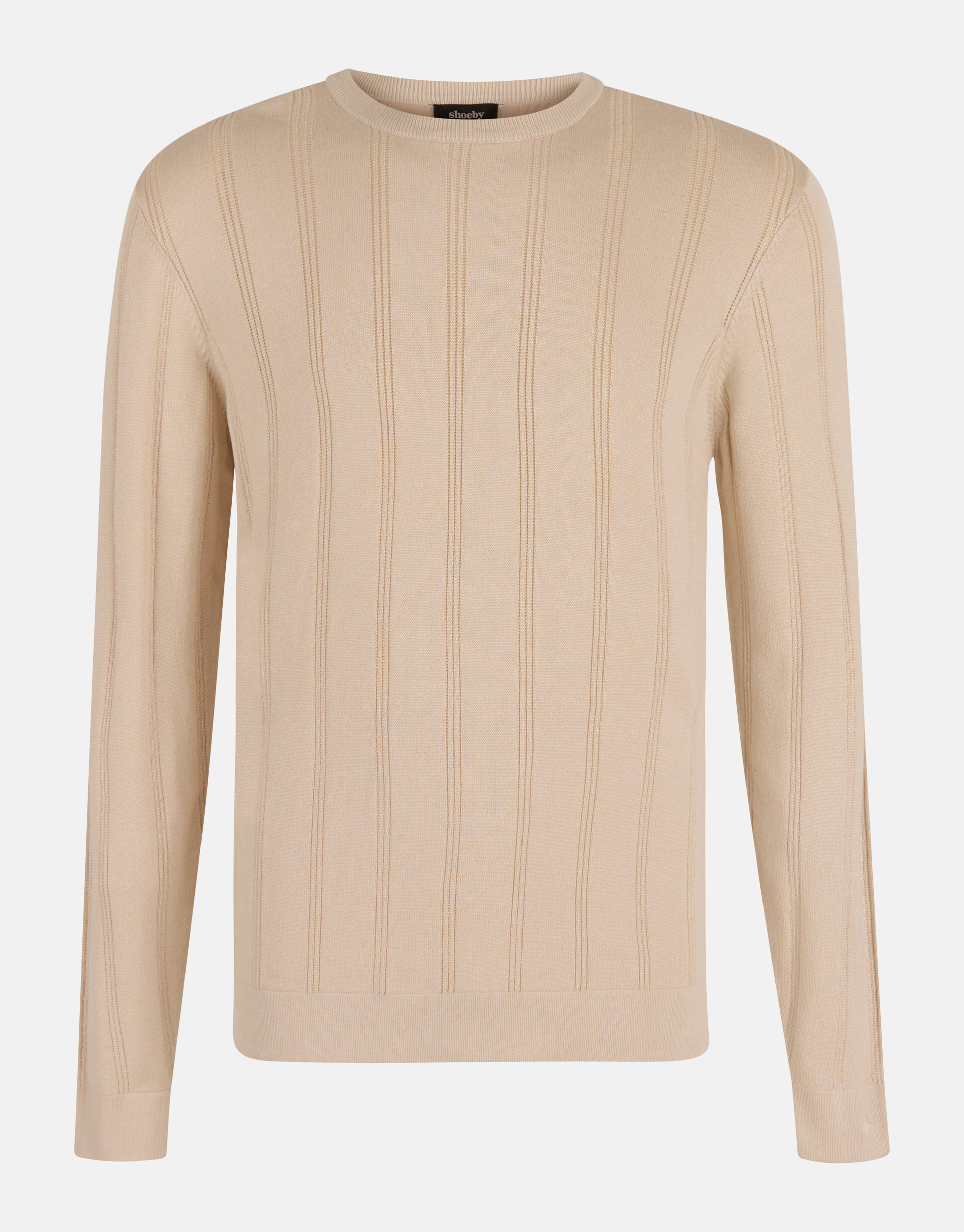 Gestreepte Crewneck Trui Beige SHOEBY MEN