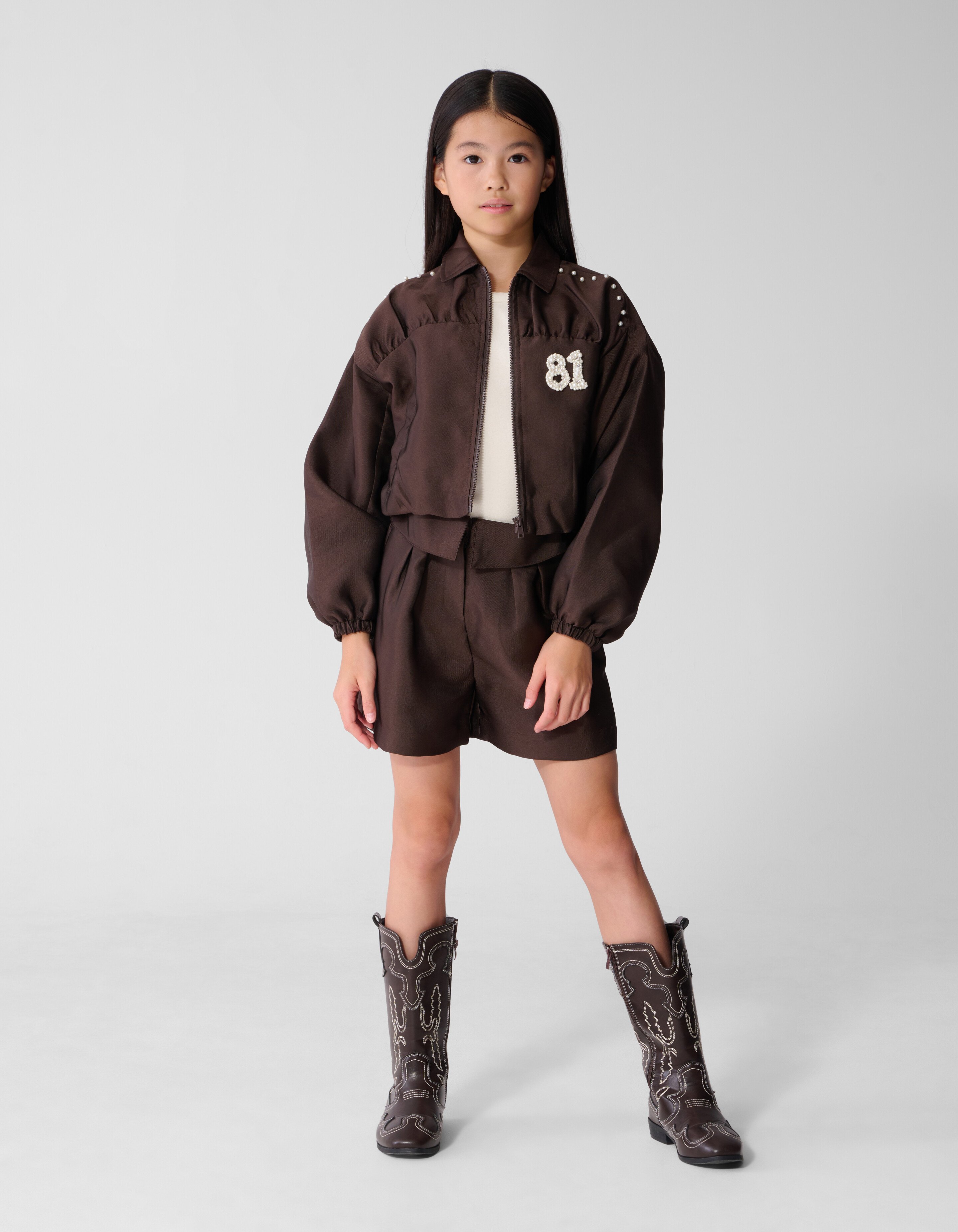 Satijnen Short Bruin SHOEBY GIRLS