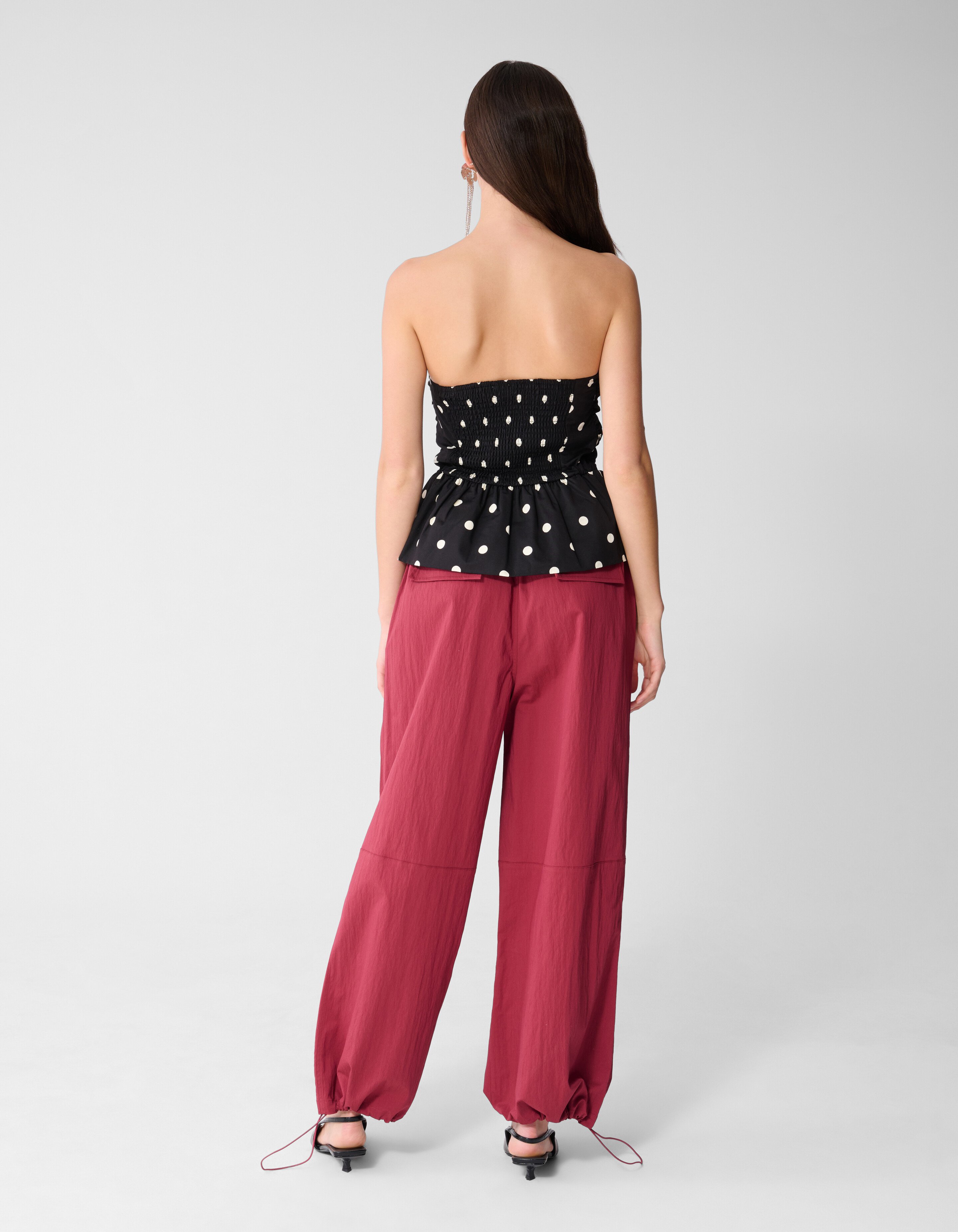 Strapless Polkadot Top Zwart/Wit SHOEBY WOMEN