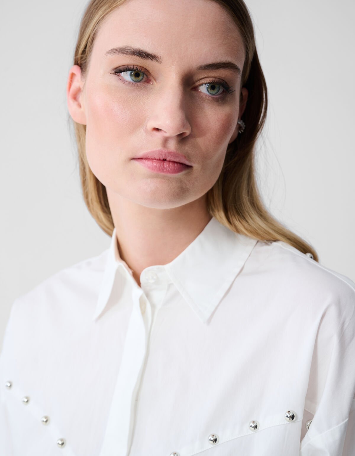 Studs Poplin Blouse Wit SHOEBY WOMEN