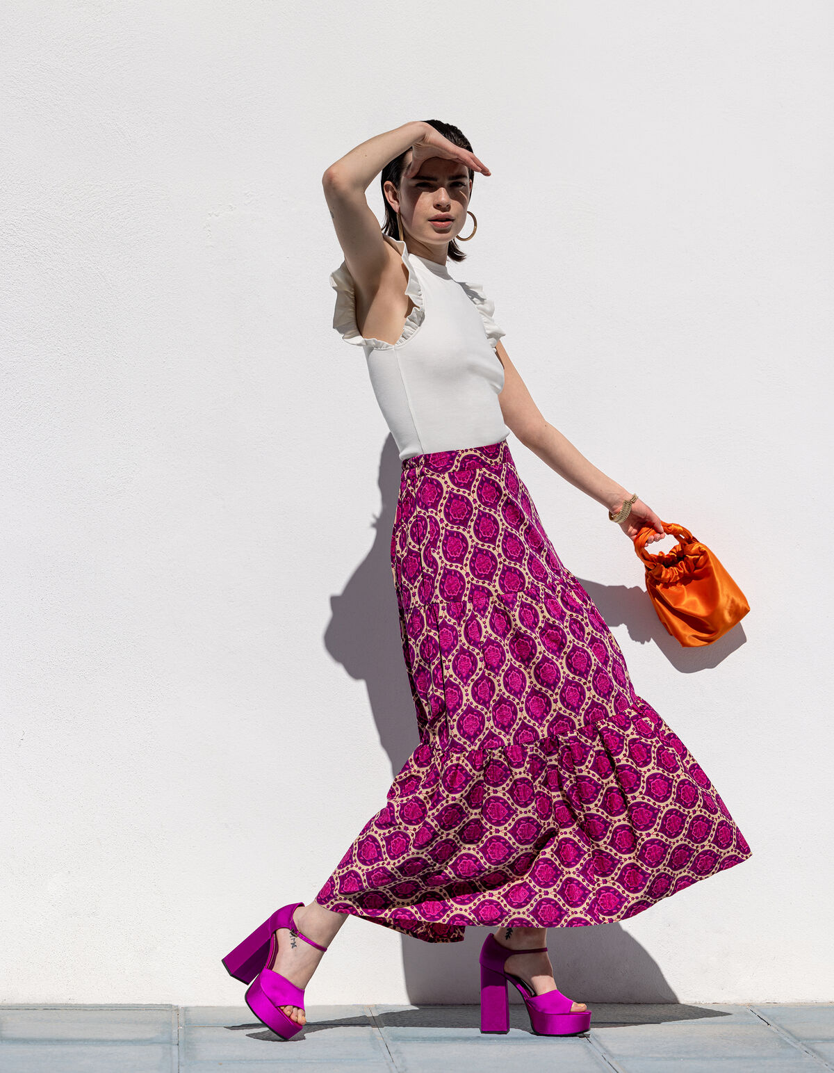 Grafische Maxi Rok Paars SHOEBY WOMEN