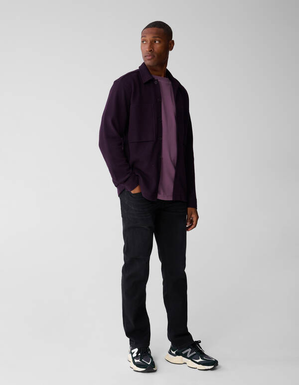 Waffle Overshirt Donkerrood SHOEBY MEN