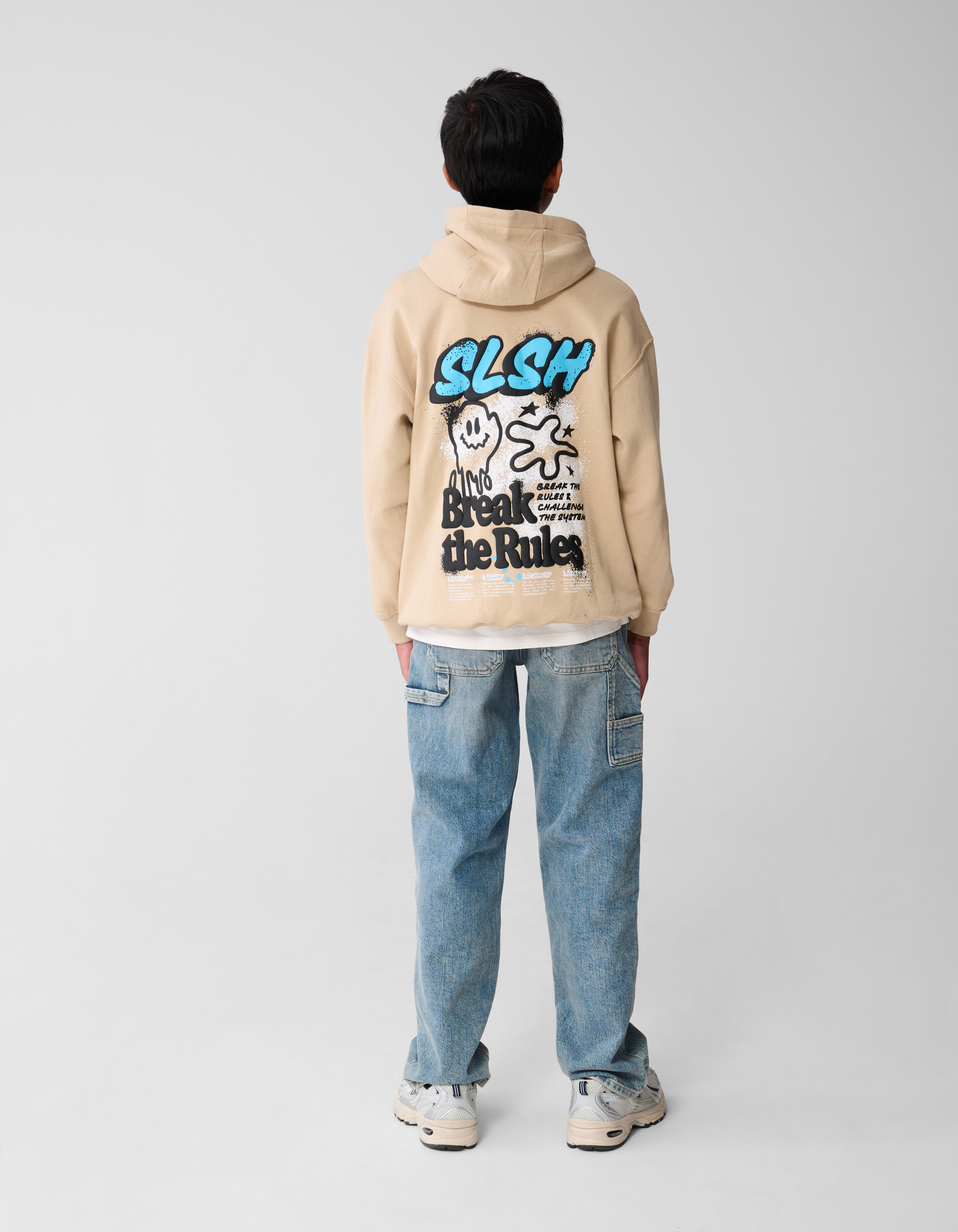 Rule Breaker Artwork Hoodie Beige SHOEBY BOYS