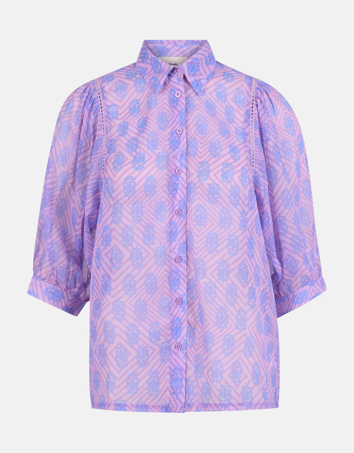 Printed Chiffon Blouse Paars SHOEBY WOMEN