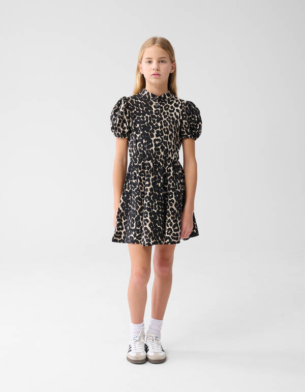 Printed Leopard Jurk Lichtbruin SHOEBY GIRLS