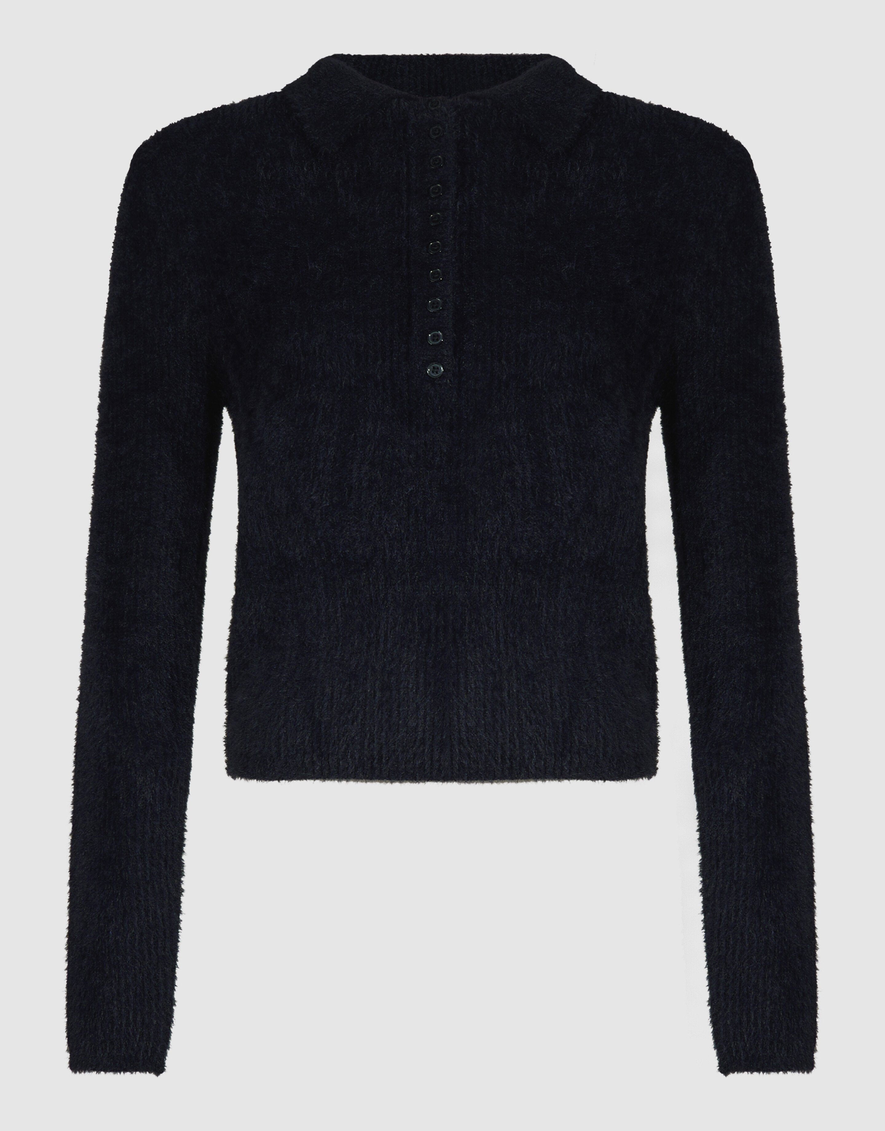 Hairy Gebreide Polo Zwart SHOEBY WOMEN