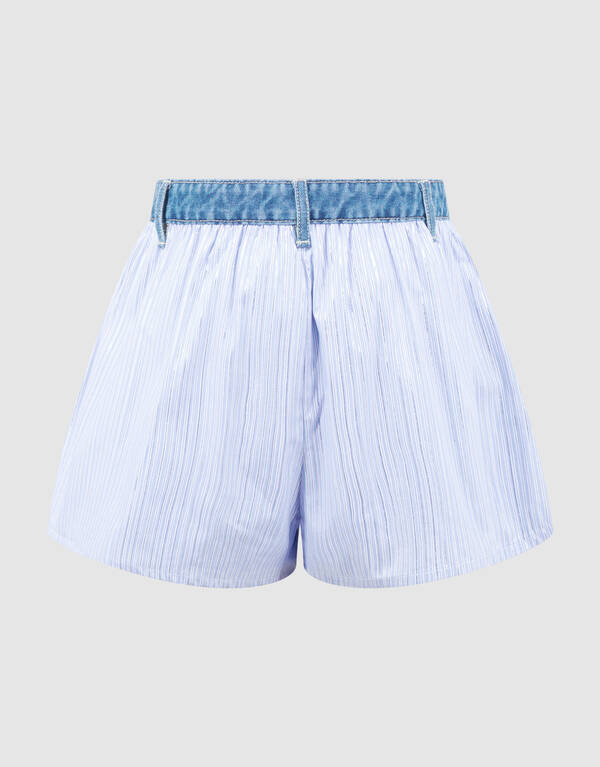 Pinstripe Banana Artwork Short Blauw SHOEBY GIRLS