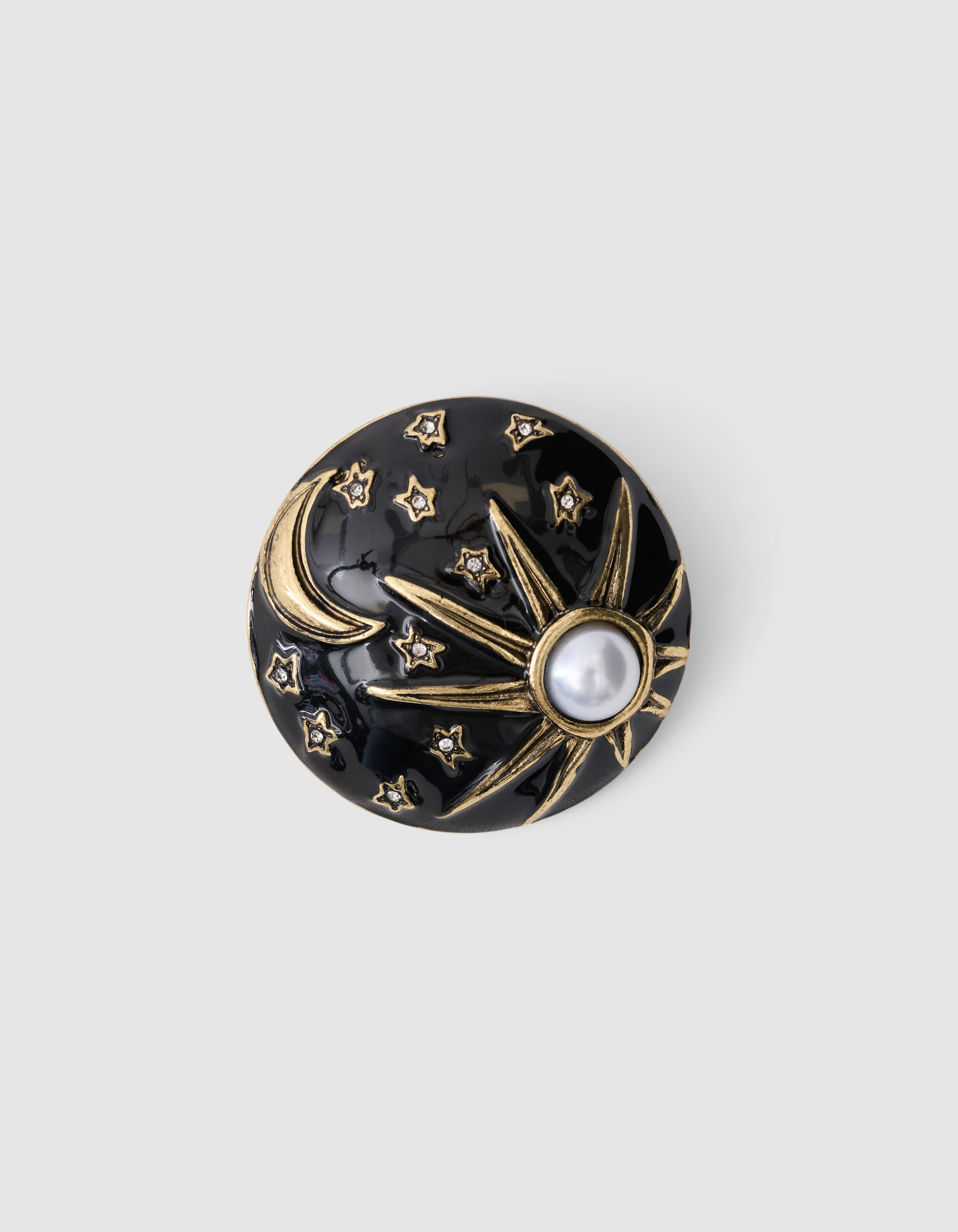 Maan/Ster Broche Zwart SHOEBY ACCESSOIRES