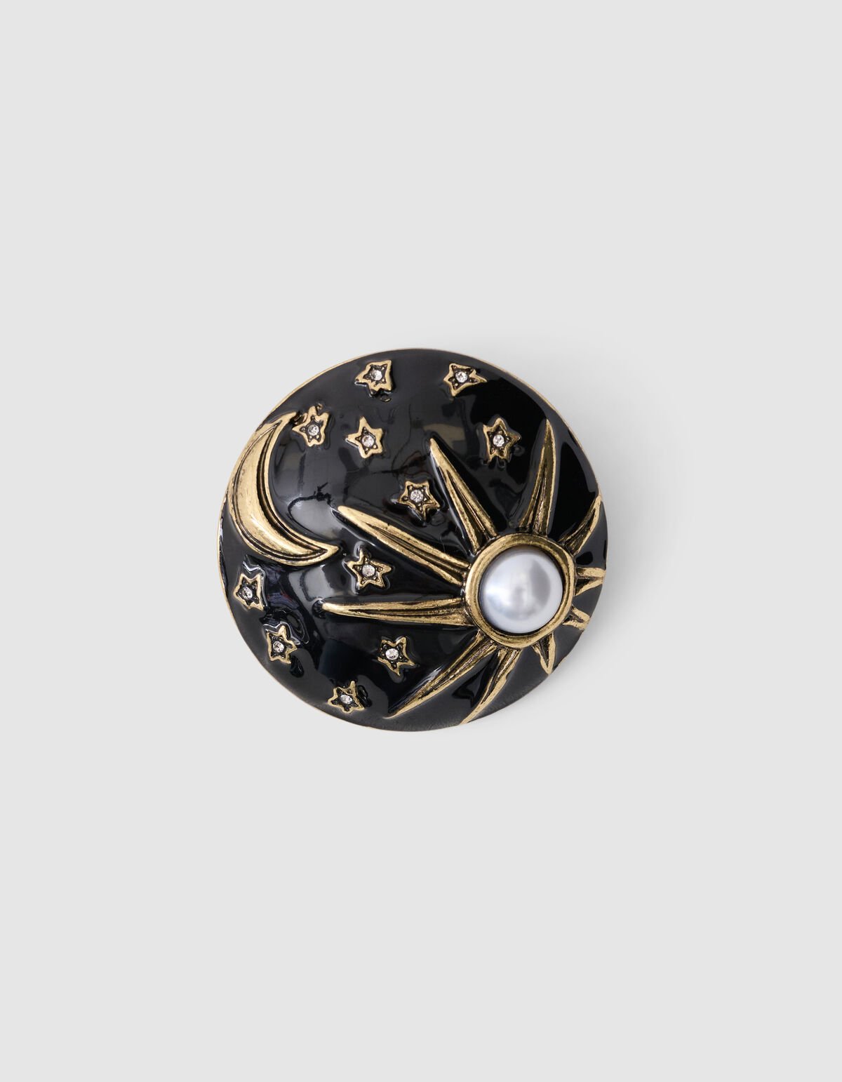 Maan/Ster Broche Zwart SHOEBY ACCESSOIRES